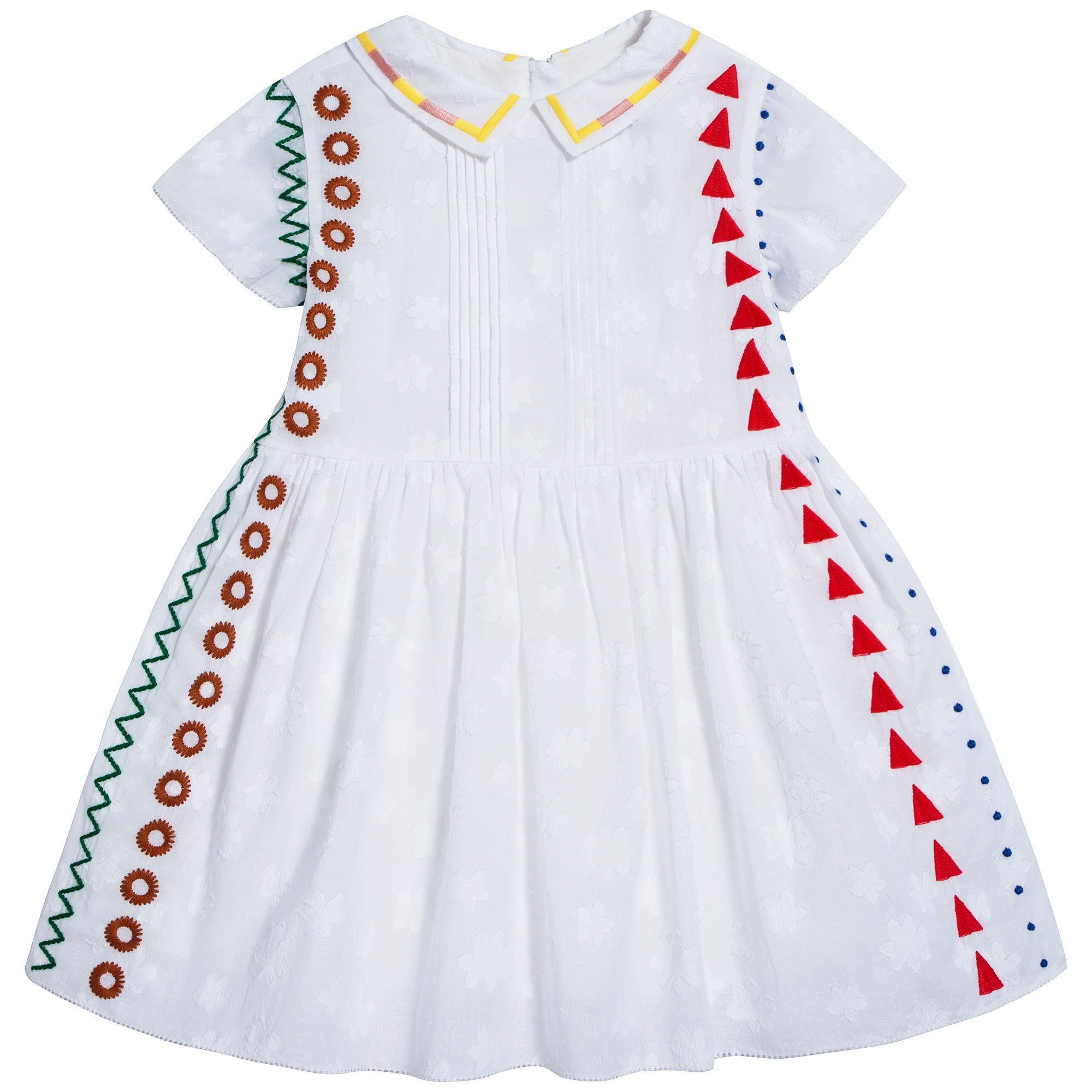 Girls White Cotton Dress