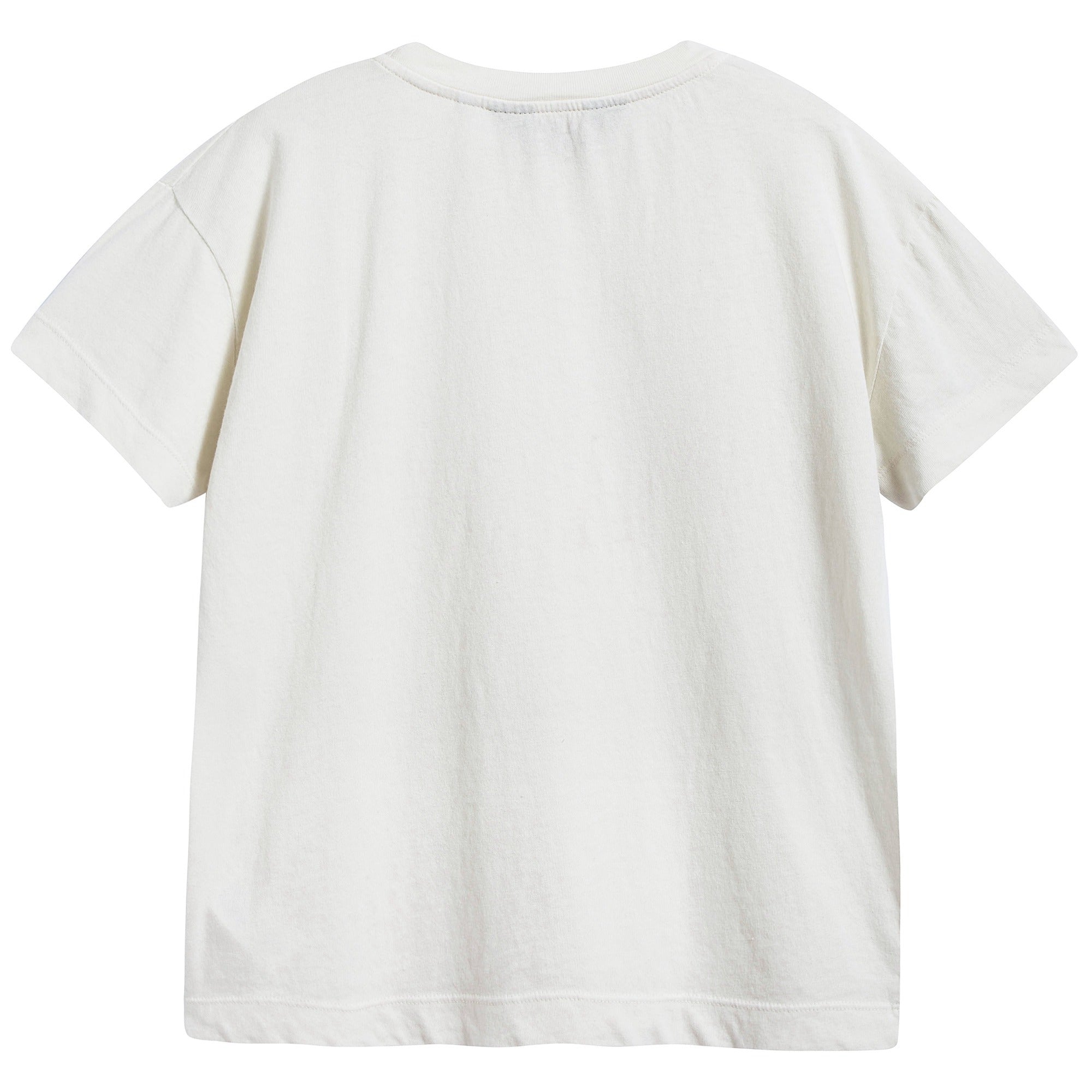 Girls  Raw  White  Dog  Cotton  T-shirt