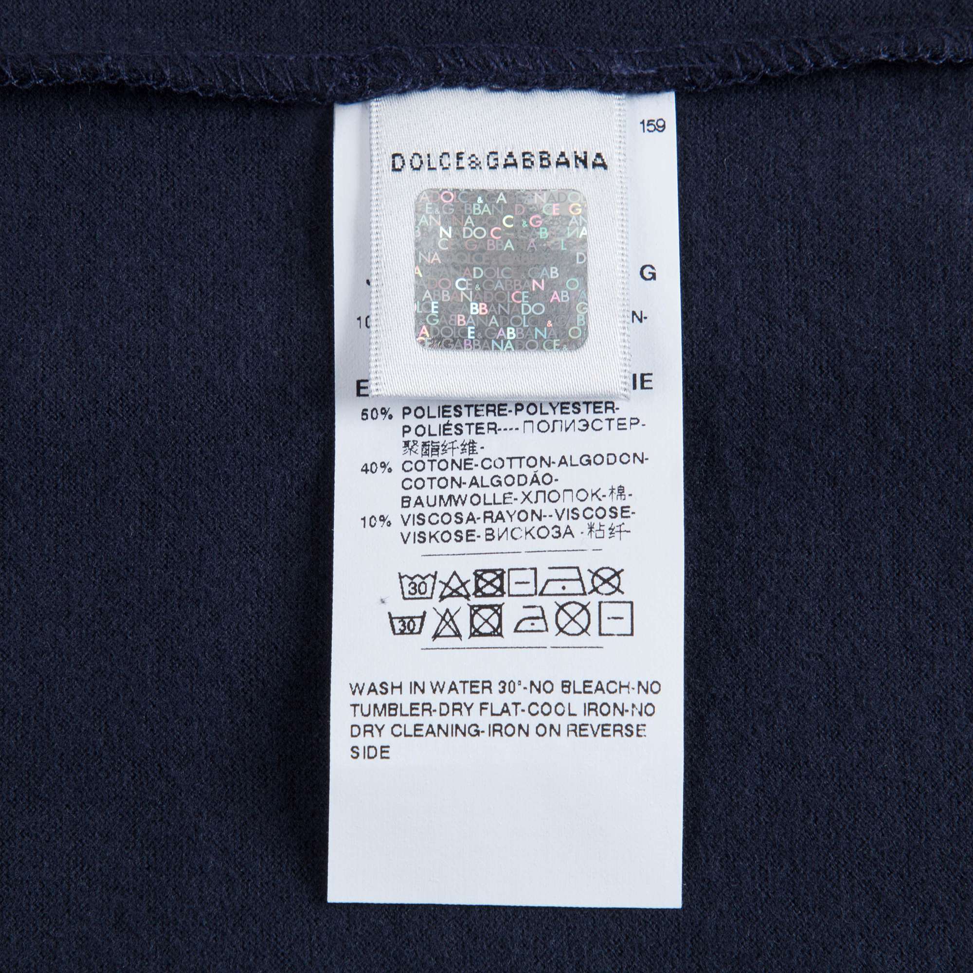 Girls Dark Blue Cotton T-shirt