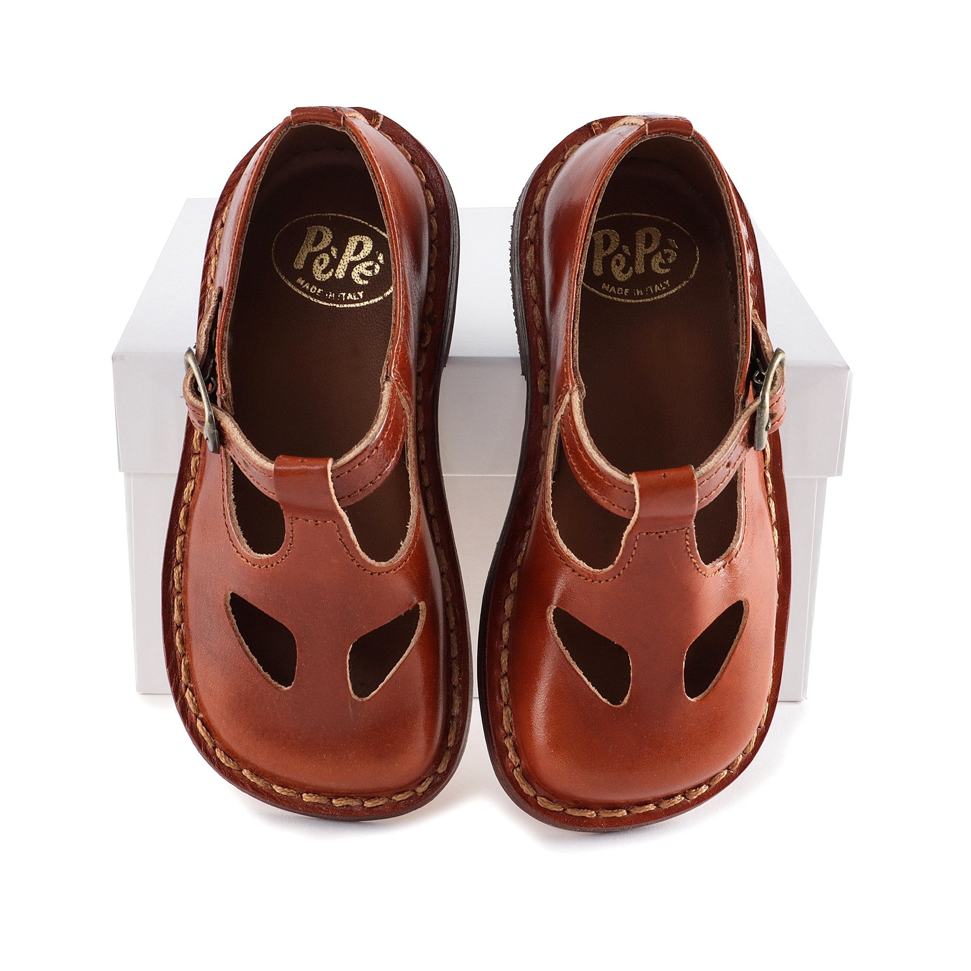 Girls Brown Leather Shoes