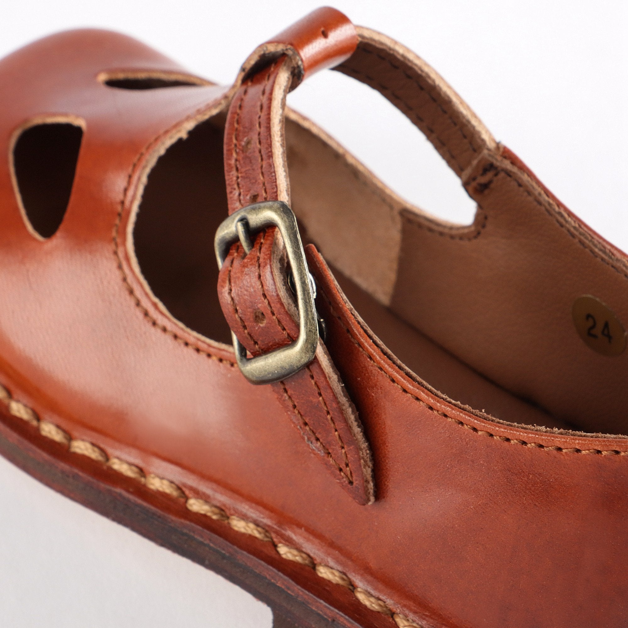 Girls Brown Leather Shoes