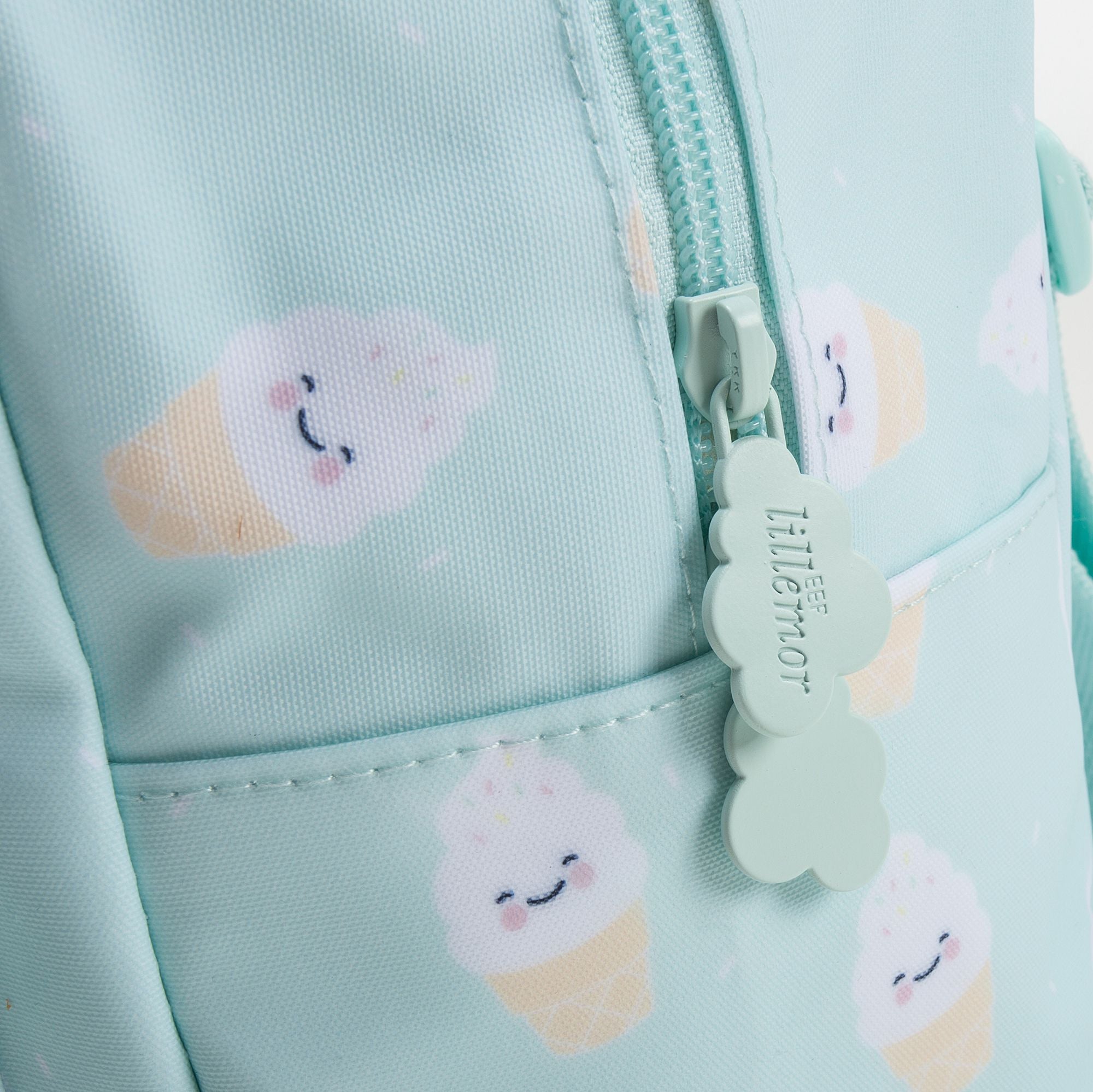 Girls Mint Green Icecream Printed Backpack（20 x 13 x 26 cm）