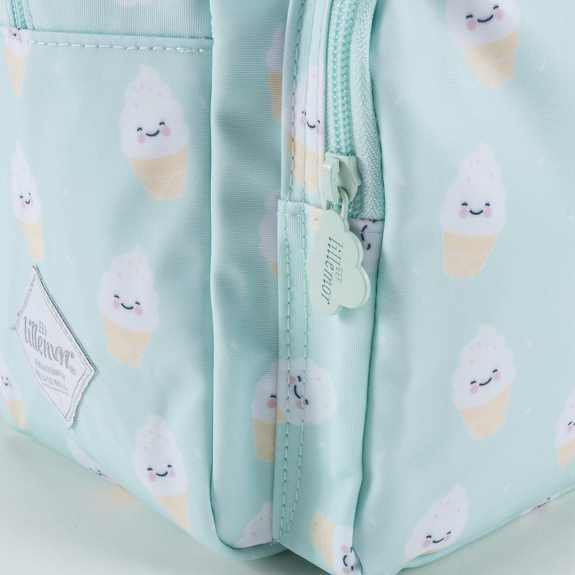 Girls Mint Green Icecream Printed Backpack（20 x 13 x 26 cm）