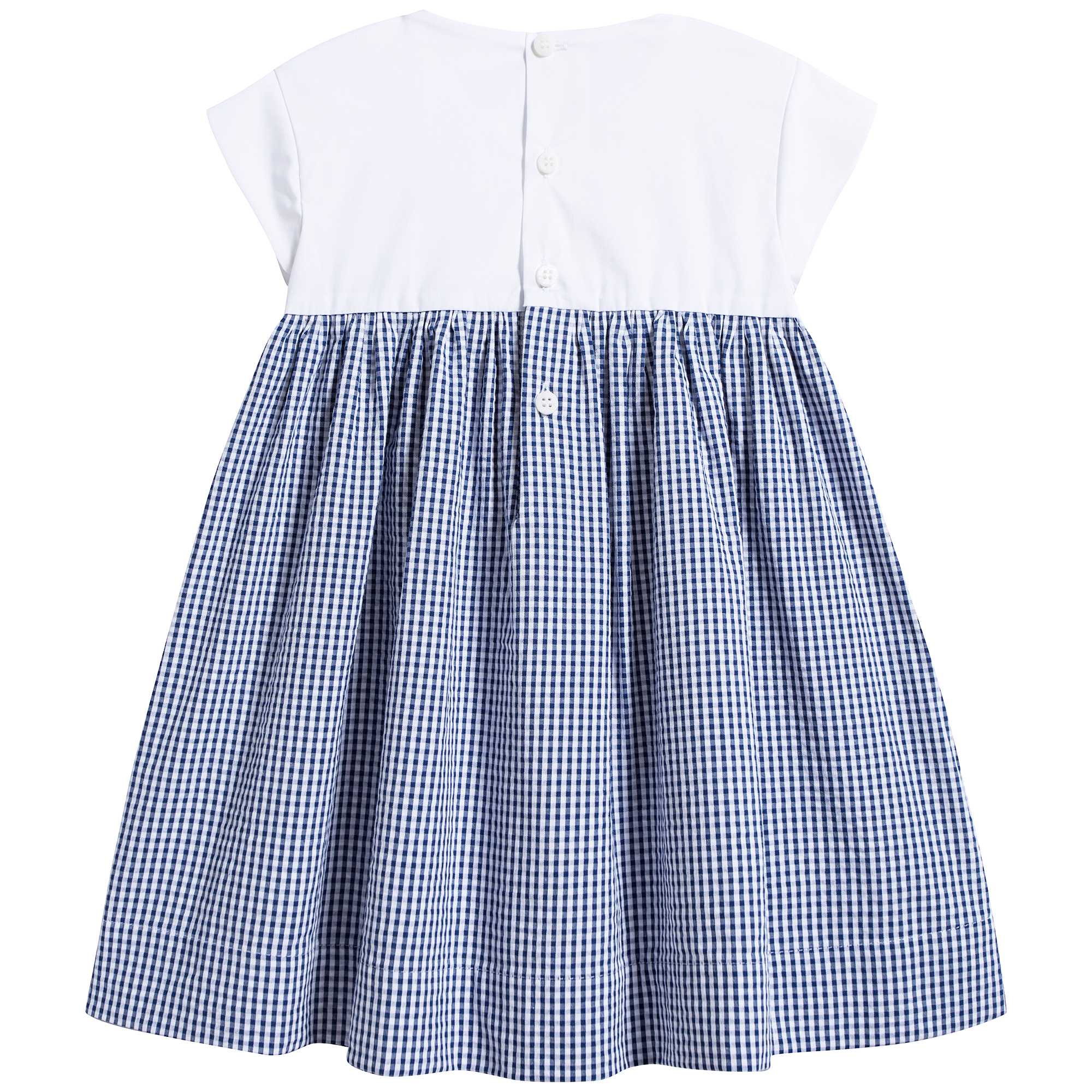 Baby Girls White Stripes Cotton Dress