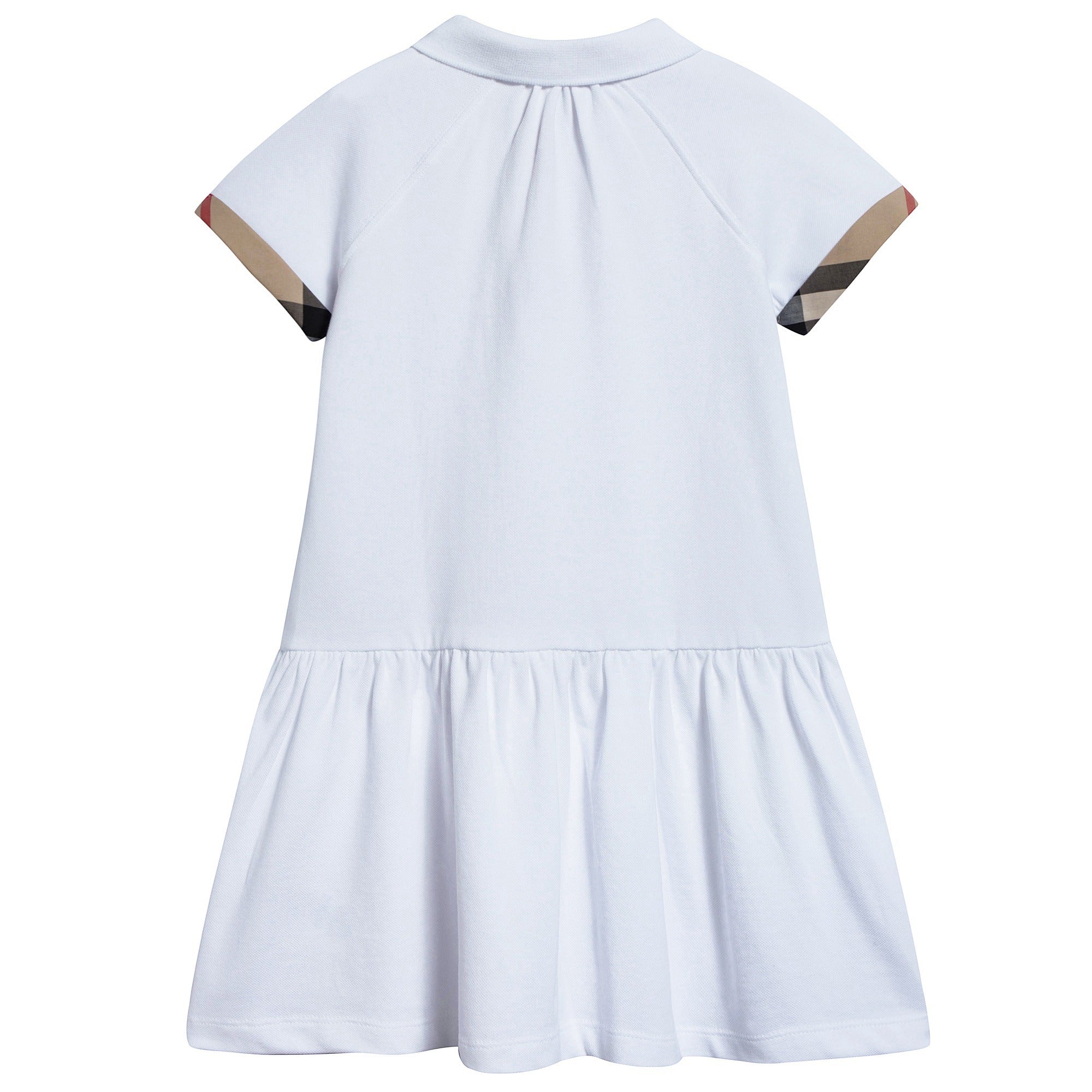 Girls White Cotton Polo Dress