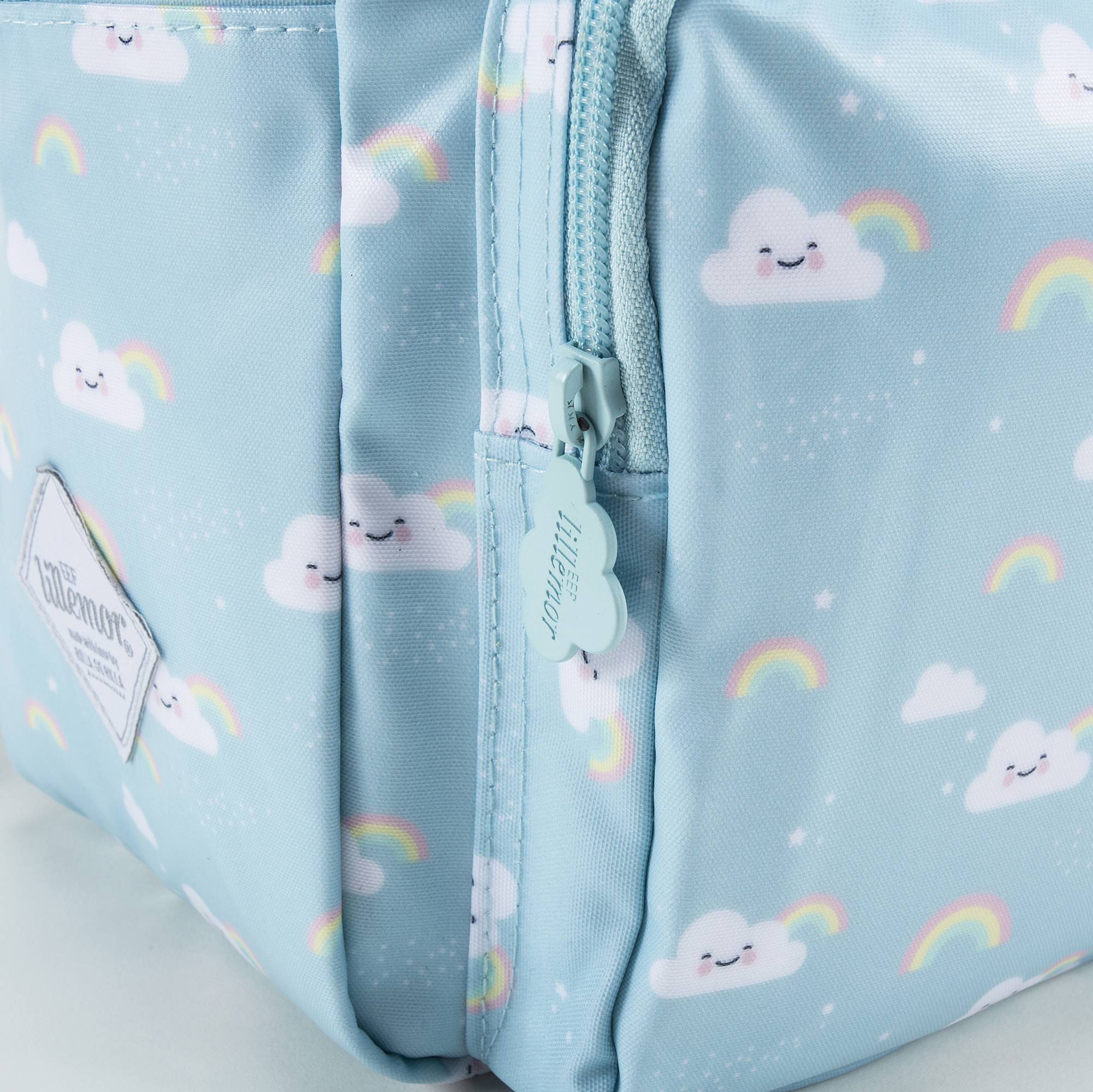Girls Light Blue Rainbow Printed Backpack（20 x 13 x 26 cm）