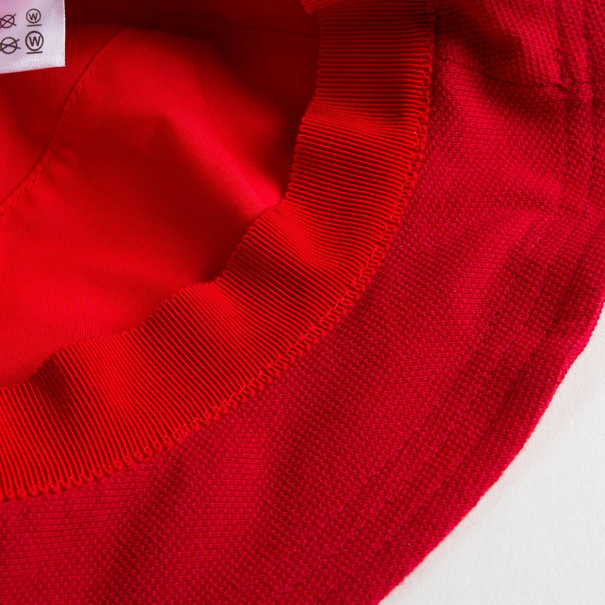 Baby Red Sun Hat With Striped Trims