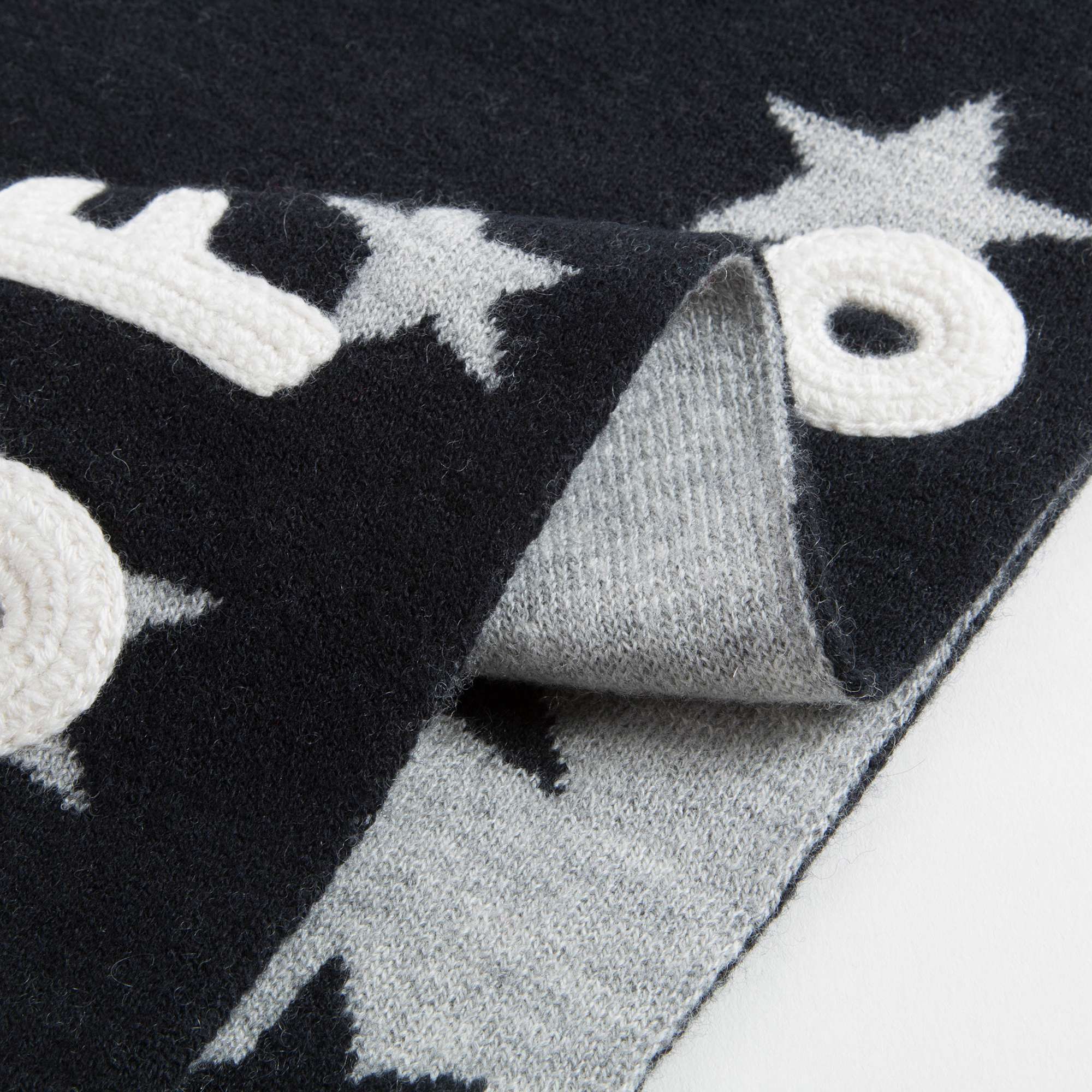 Girls & Boys Black Wool Scarves