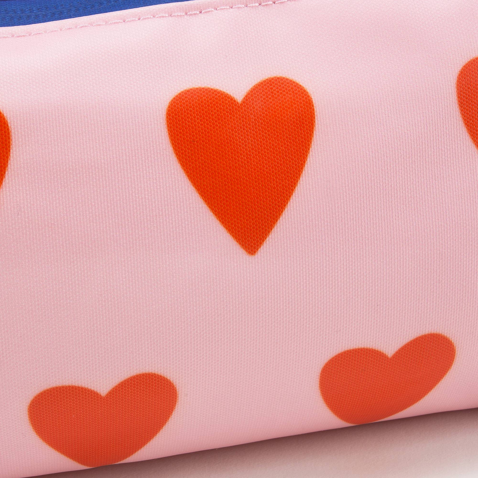 Girls Soft Pink & Orange Hearts Printed Pencil Pouch（29 x 13 cm）