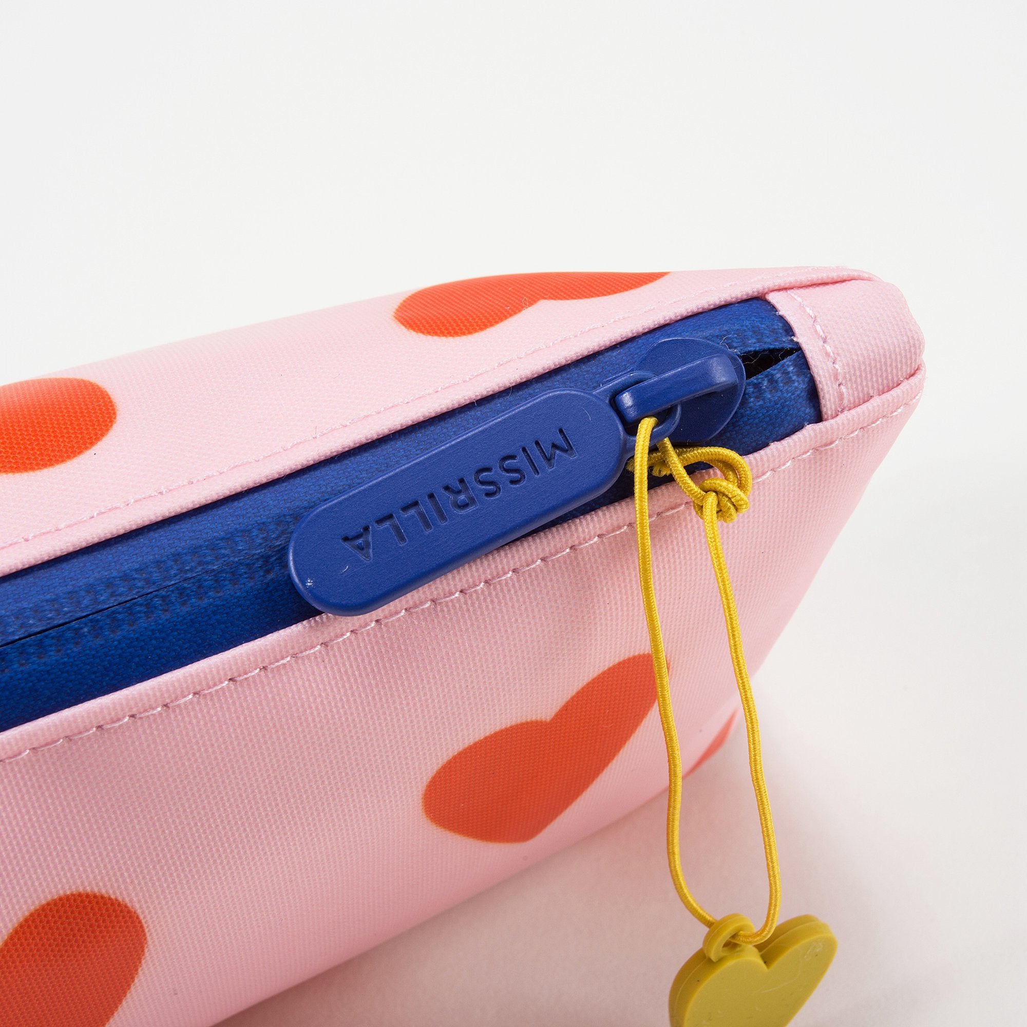 Girls Soft Pink & Orange Hearts Printed Pencil Pouch（29 x 13 cm）