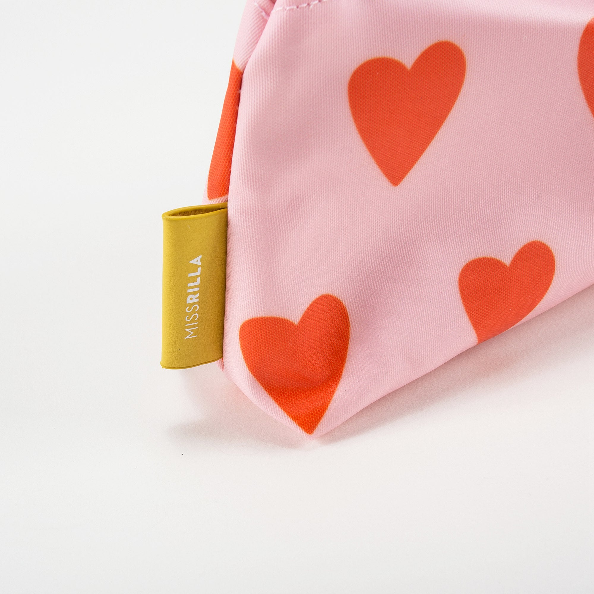 Girls Soft Pink & Orange Hearts Printed Pencil Pouch（29 x 13 cm）