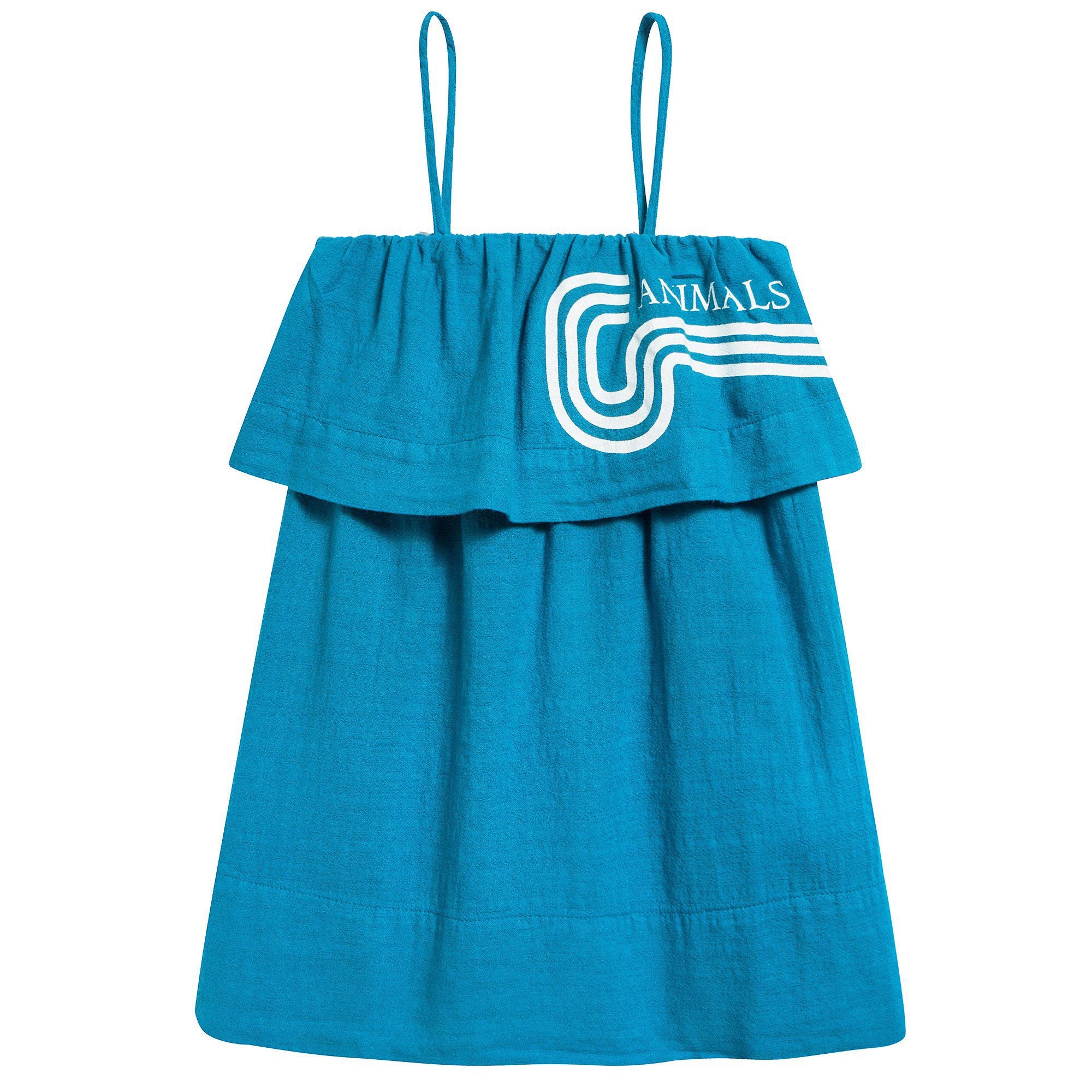 Girls Blue  Animals Cotton Dress