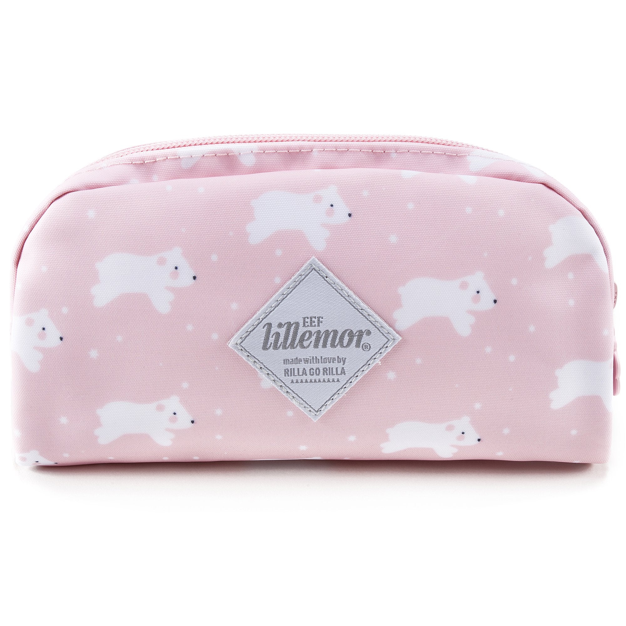 Girls Light Pink Dog Printed Pencil Pouch（21 x 11cm）