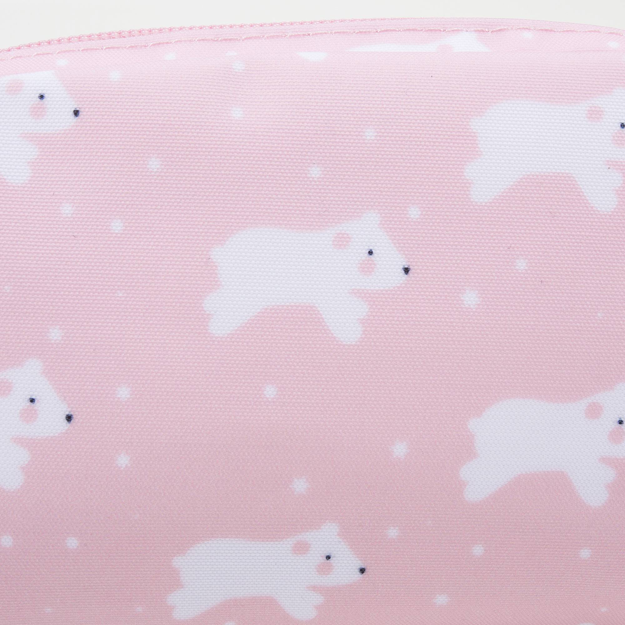 Girls Light Pink Dog Printed Pencil Pouch（21 x 11cm）