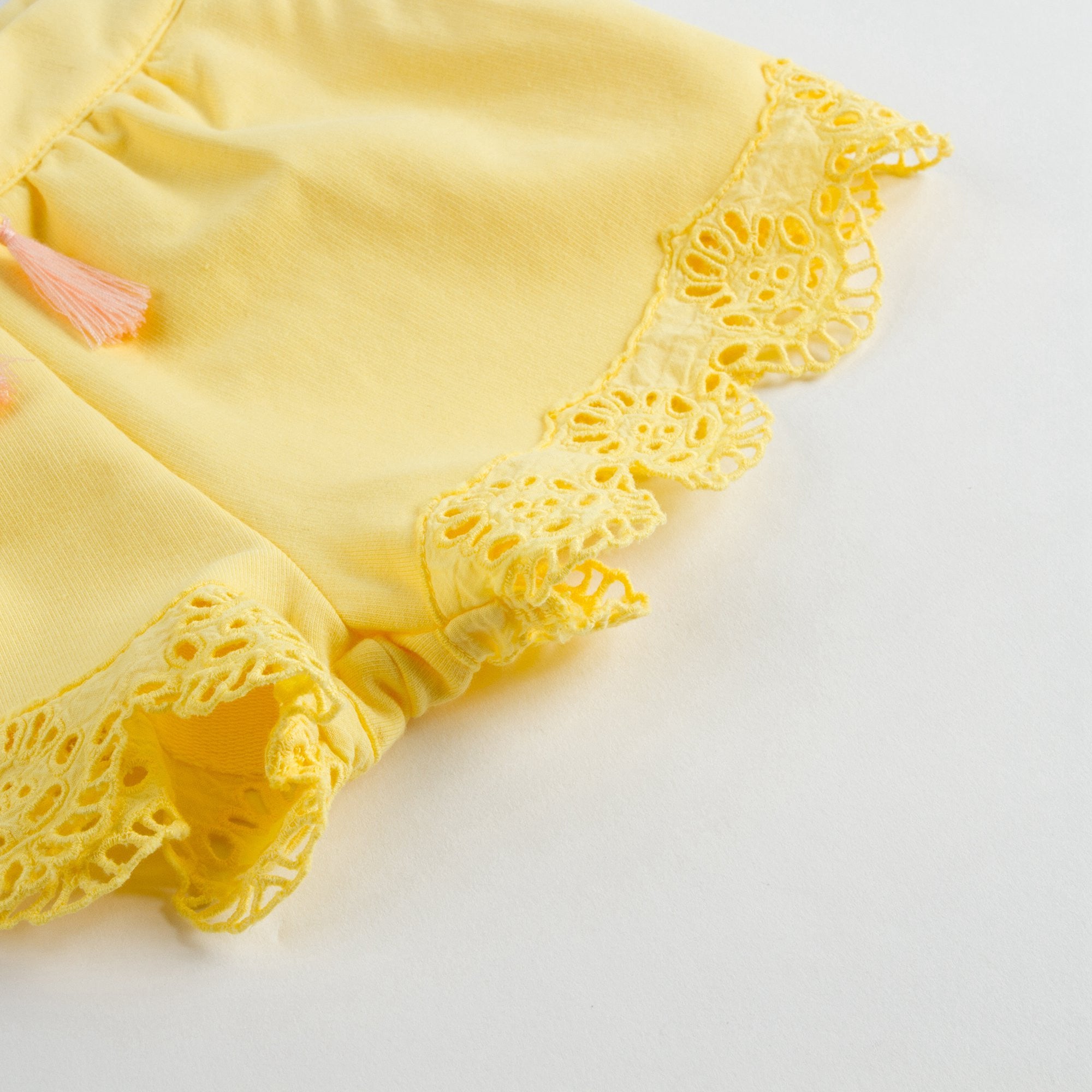 Baby Girls Yellow Cotton Shorts