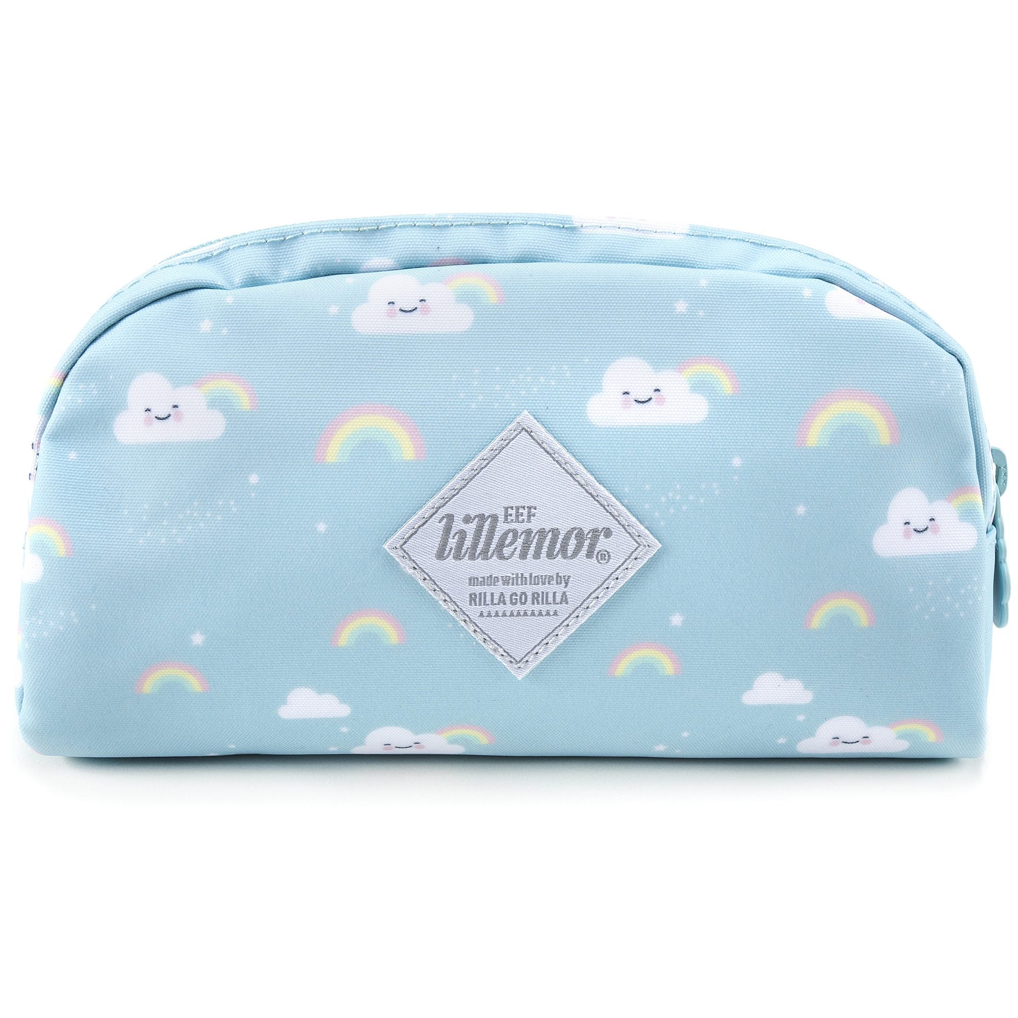 Girls Light Blue Rainbow Printed Pencil Pouch（21 x 11cm）