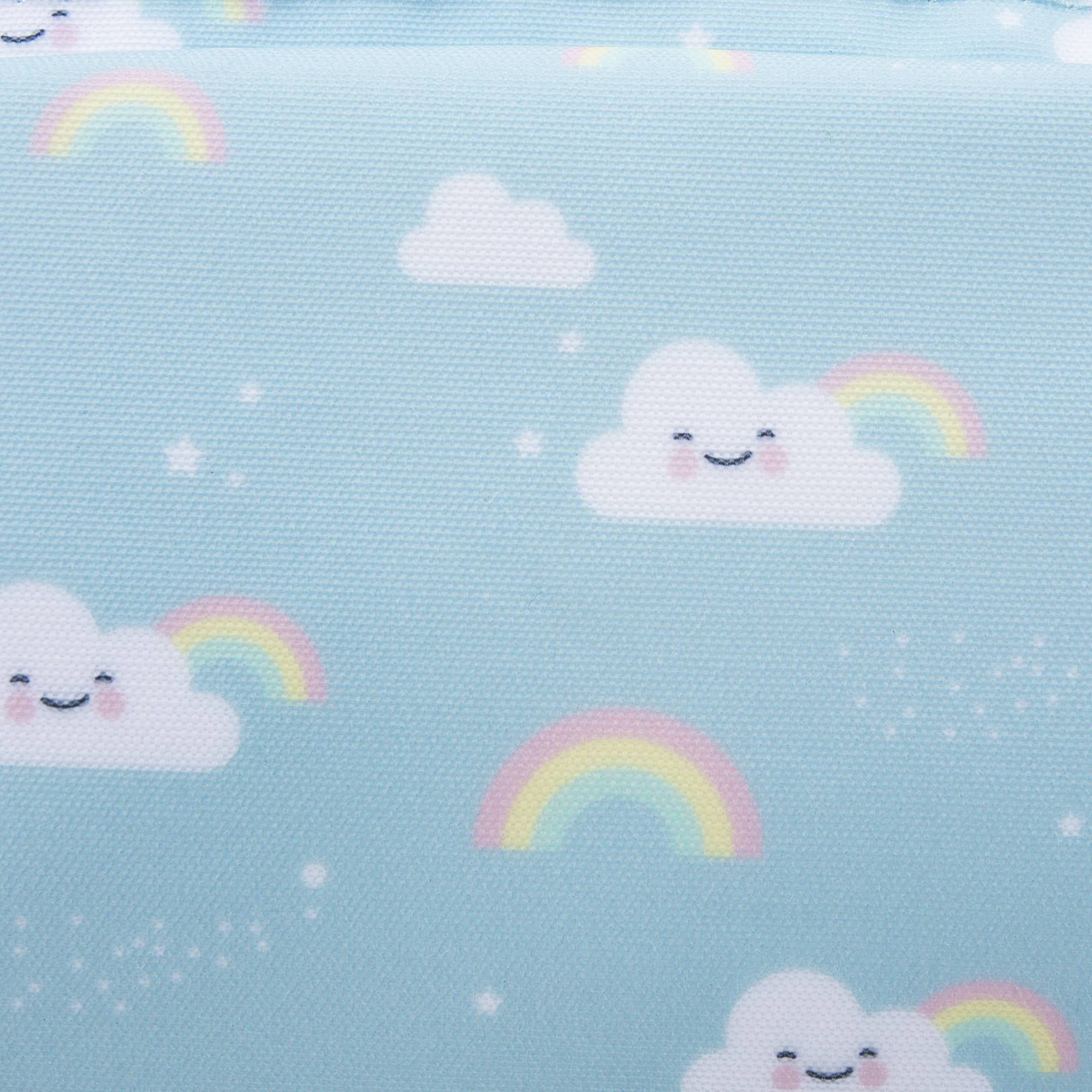 Girls Light Blue Rainbow Printed Pencil Pouch（21 x 11cm）