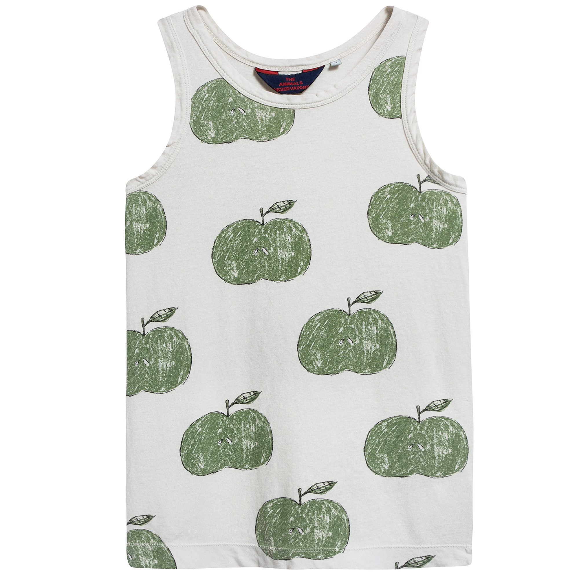 Girls Raw White Apples Cotton Dress