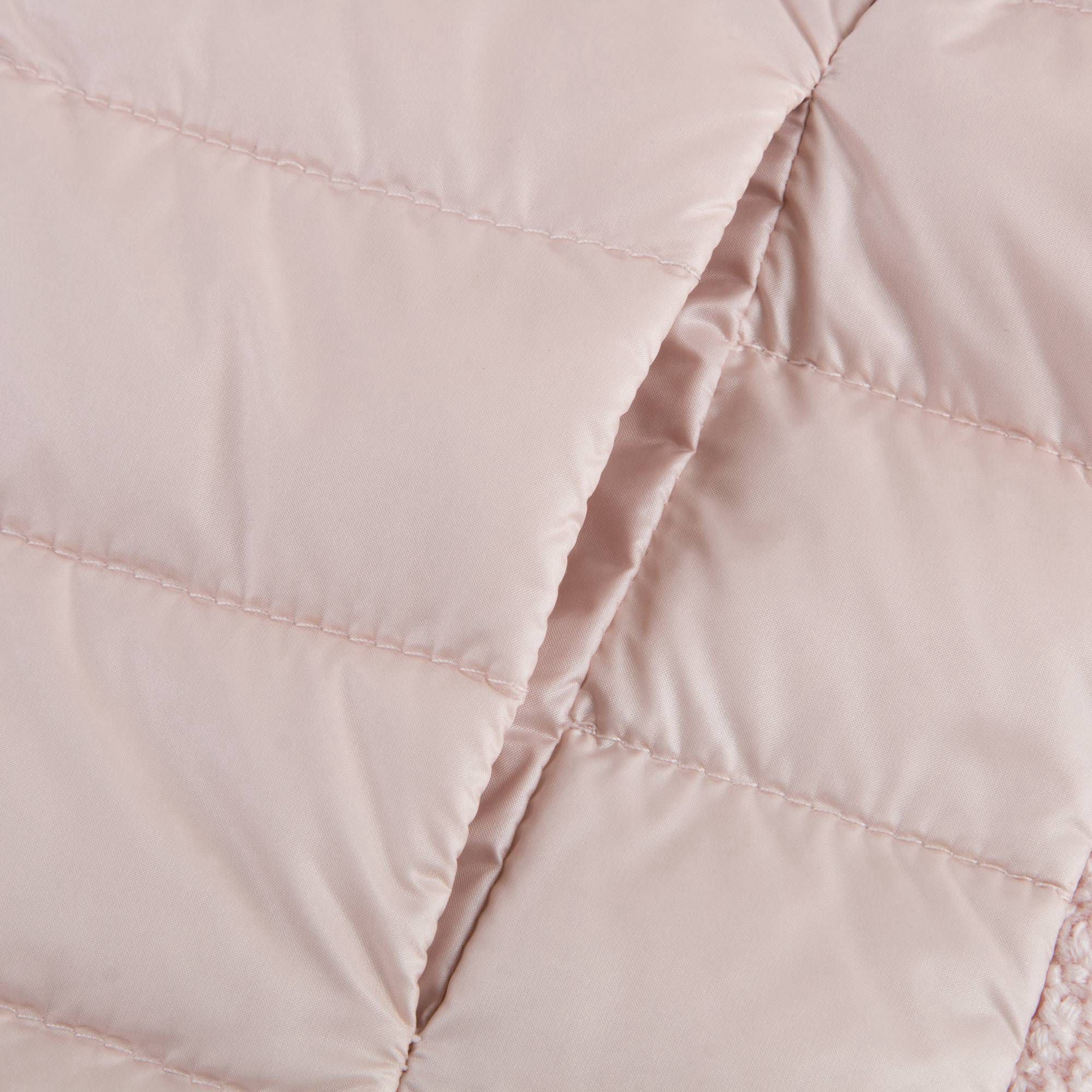 Girls Pink Knitted & Down Padded Cardigan