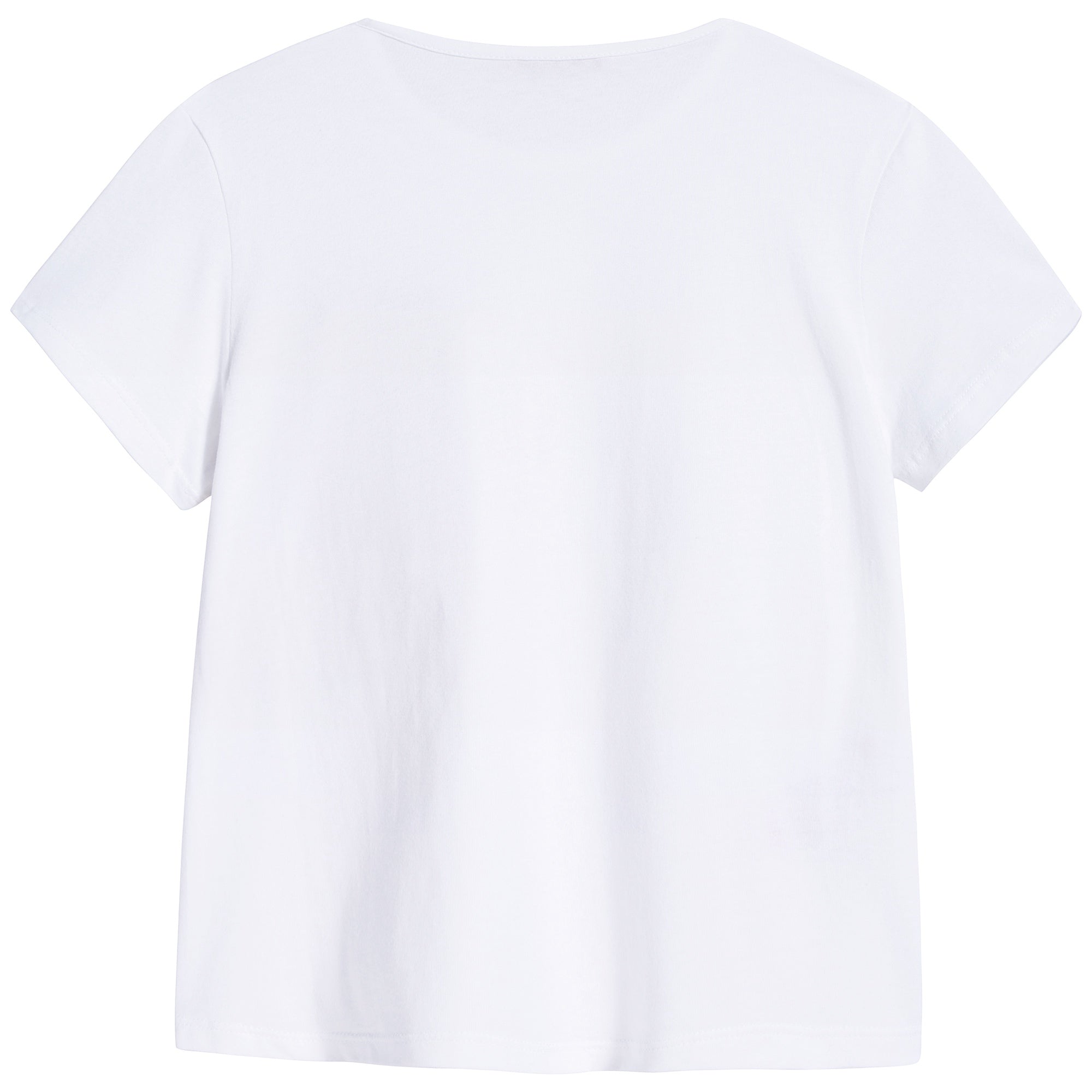 Girls White Cotton T-shirt