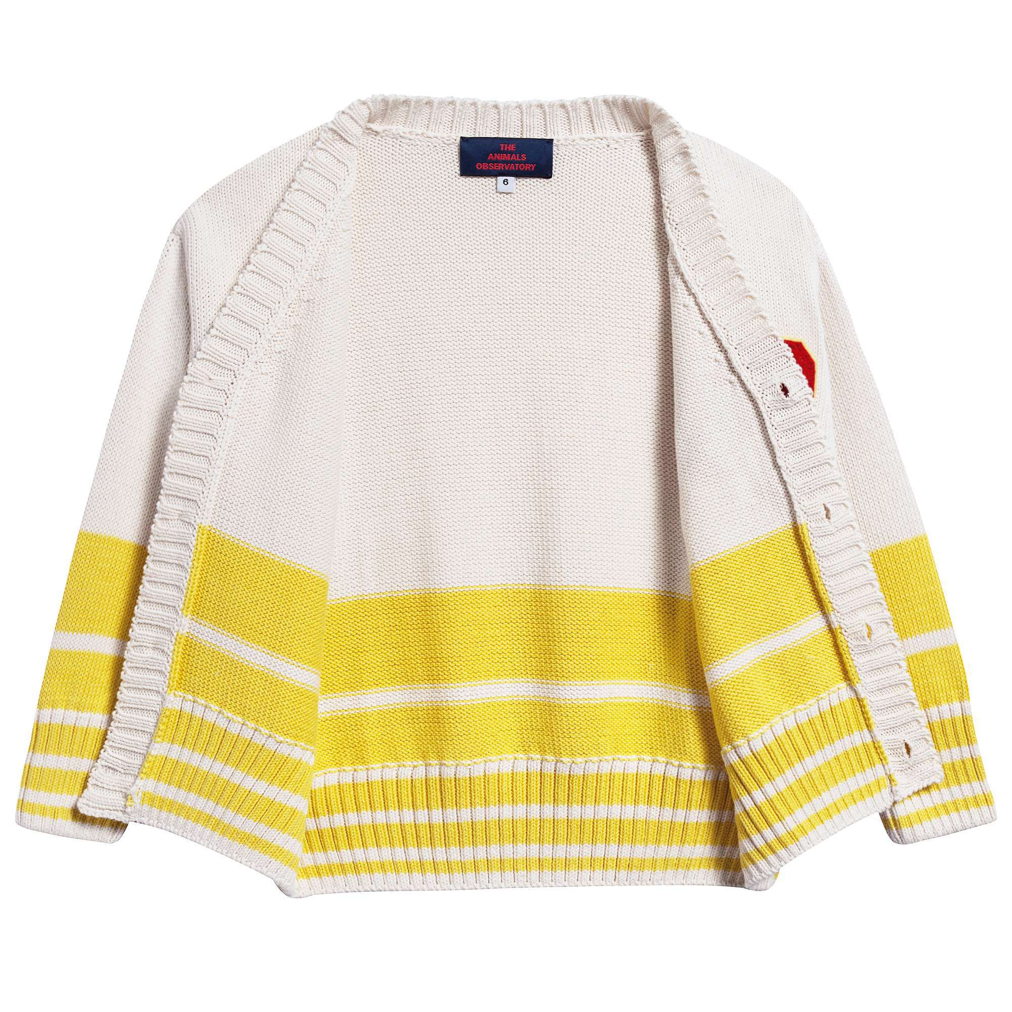 Girls  Yellow   University    Cotton    Cardigan