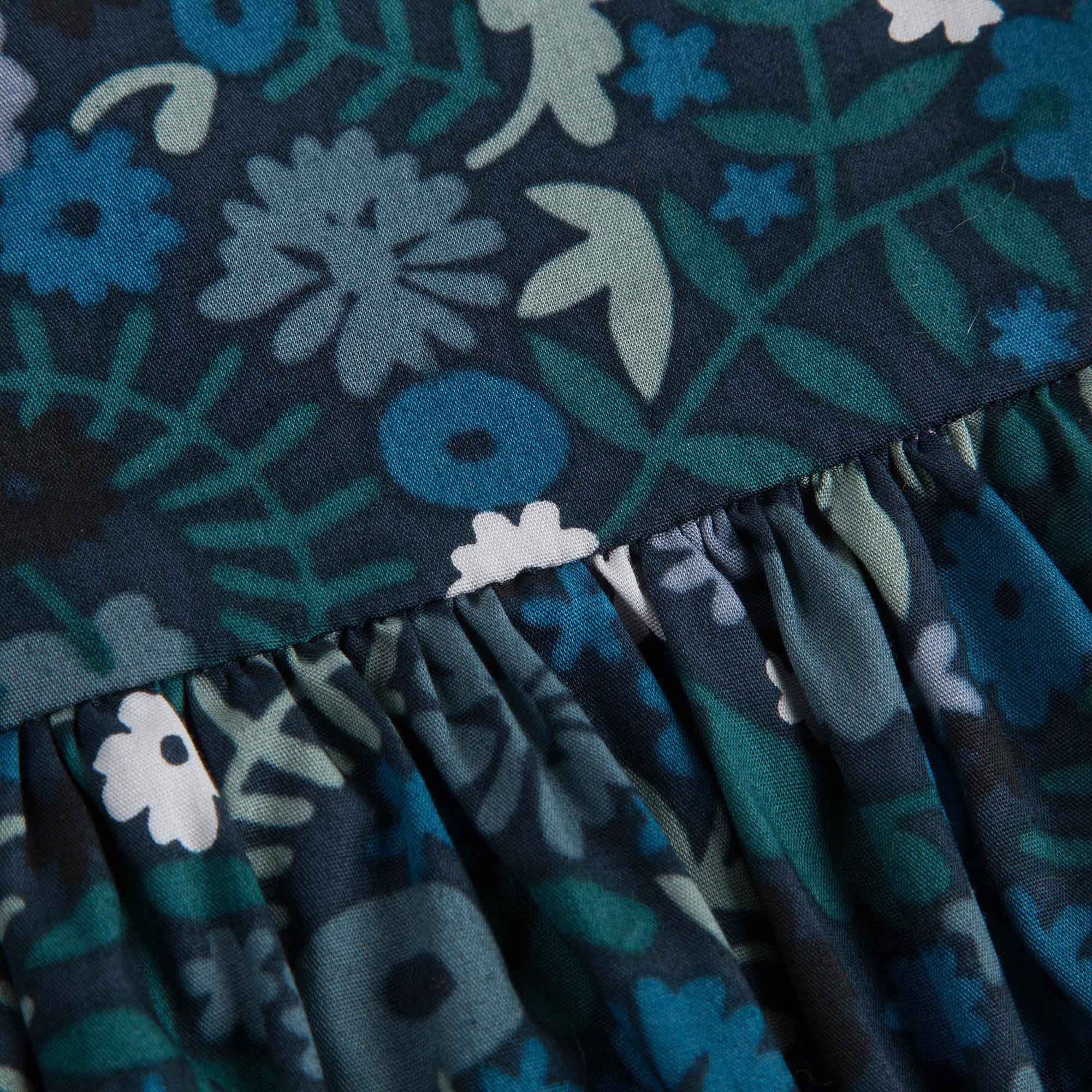 Girls Hydrangea Blue Floral Printed Trims Dress - CÉMAROSE | Children's Fashion Store - 5
