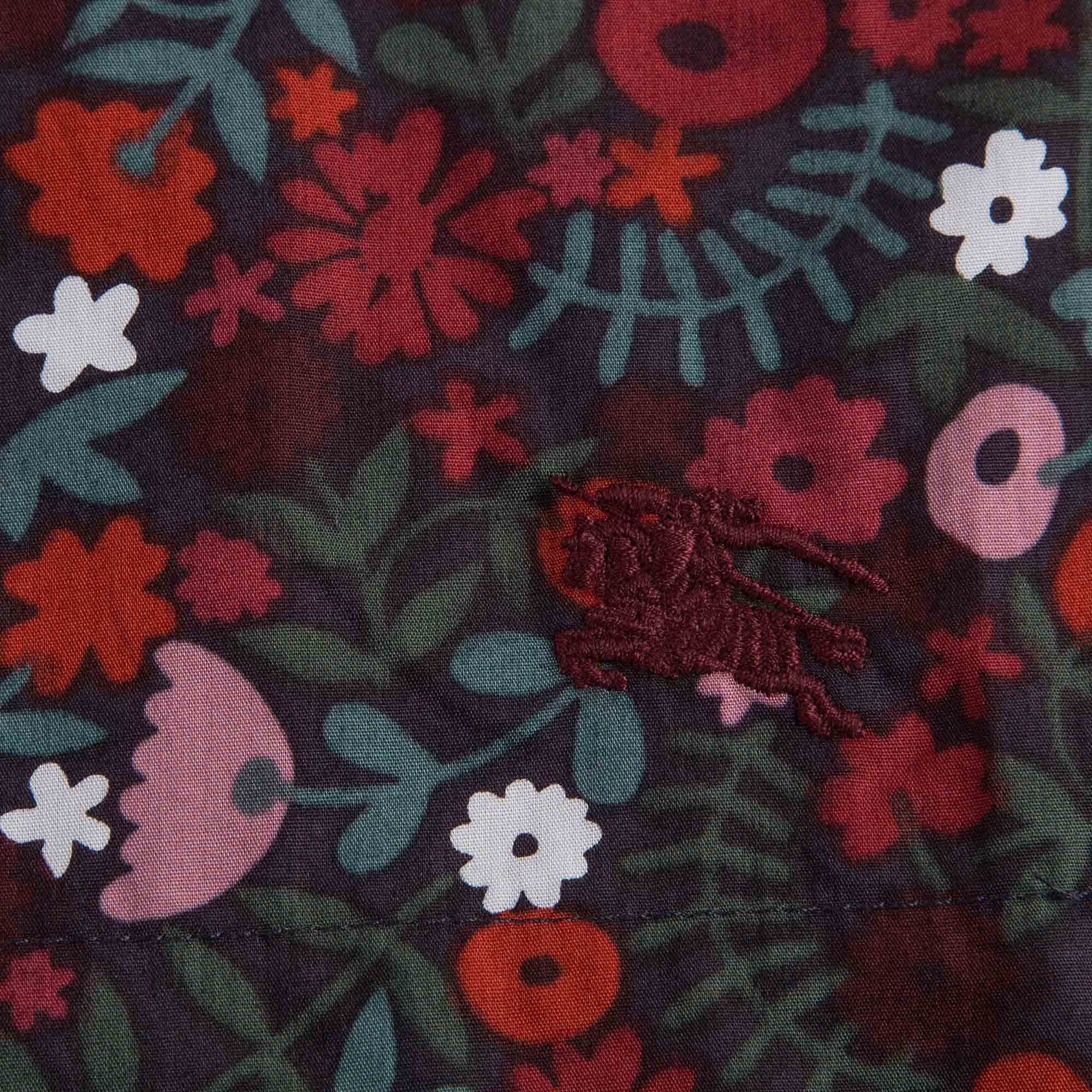 Girls Antique Red Floral Printed Trims Dress - CÉMAROSE | Children's Fashion Store - 5