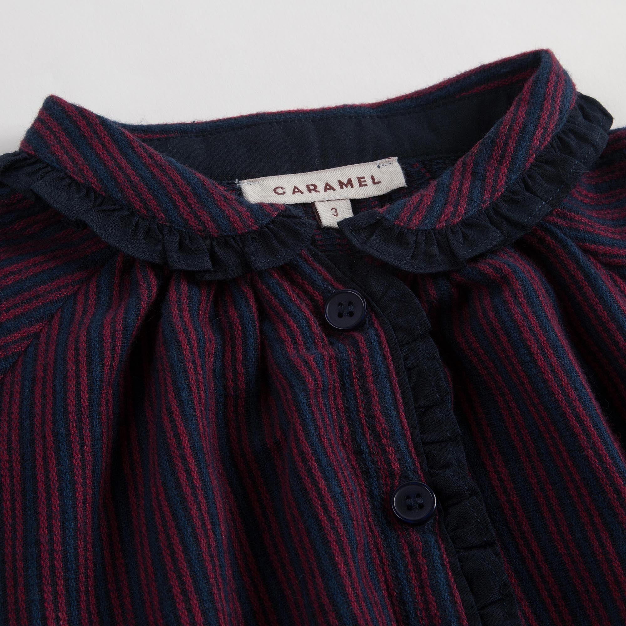 Girls Purple Rayol Striped Cotton Woven Dress - CÉMAROSE | Children's Fashion Store - 4