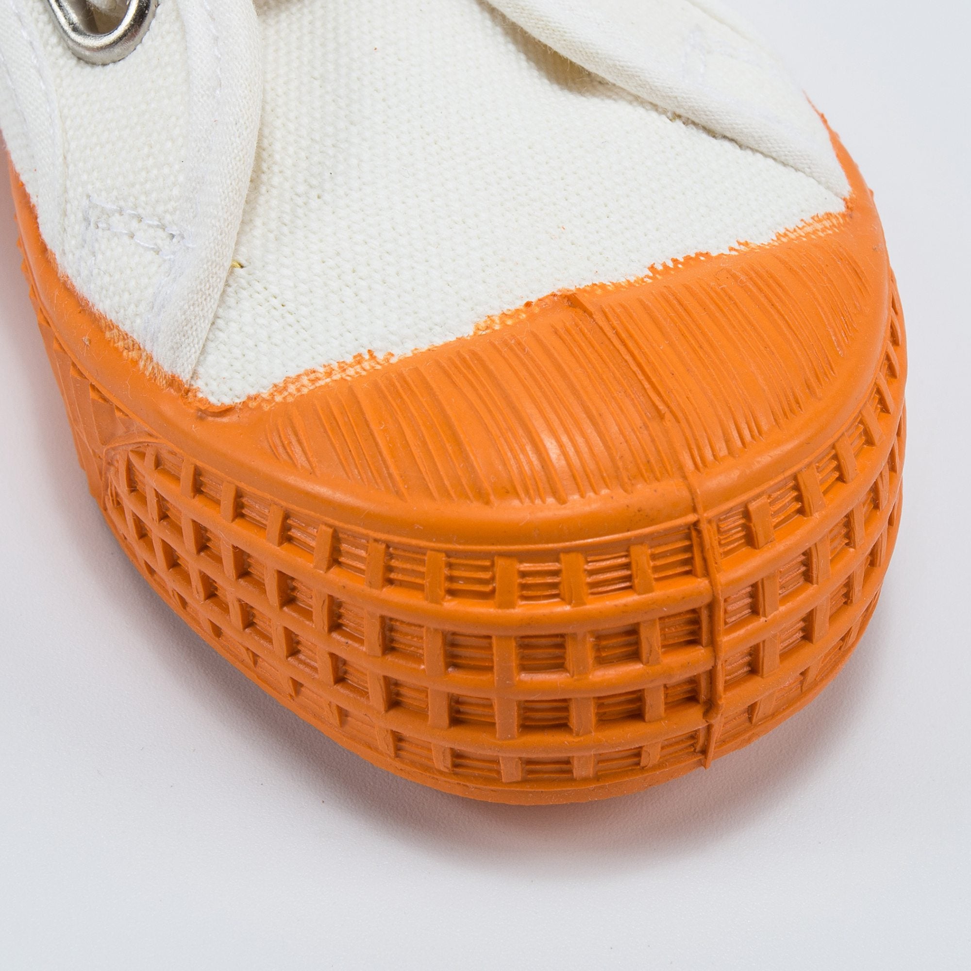 Girls White Orange Velcro Shoes