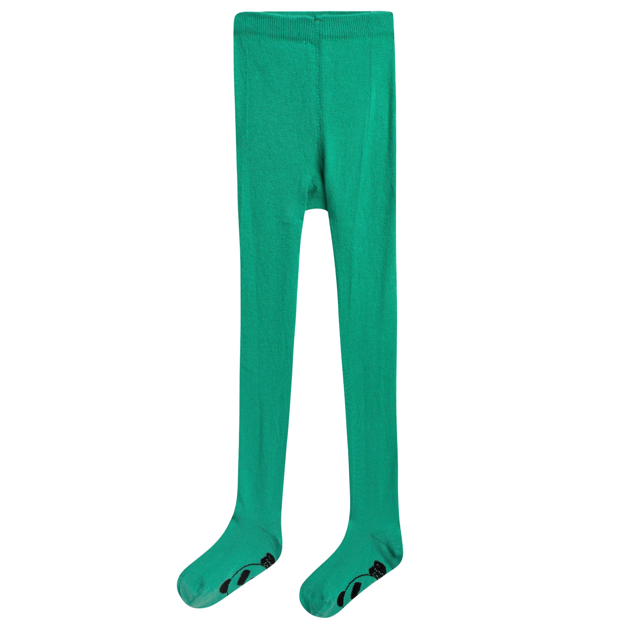 Girls Green Panda Printed Tights