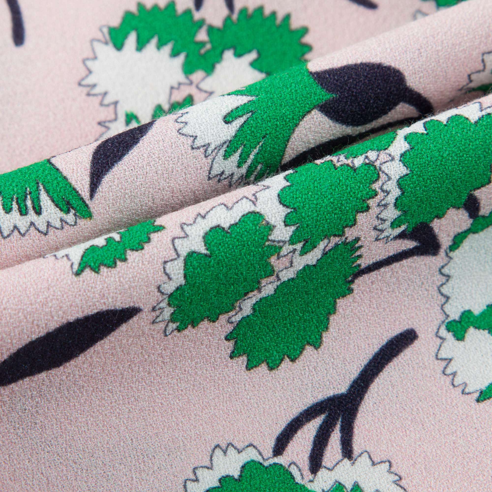 Girls Pink & Green Rose Viscose Shirt