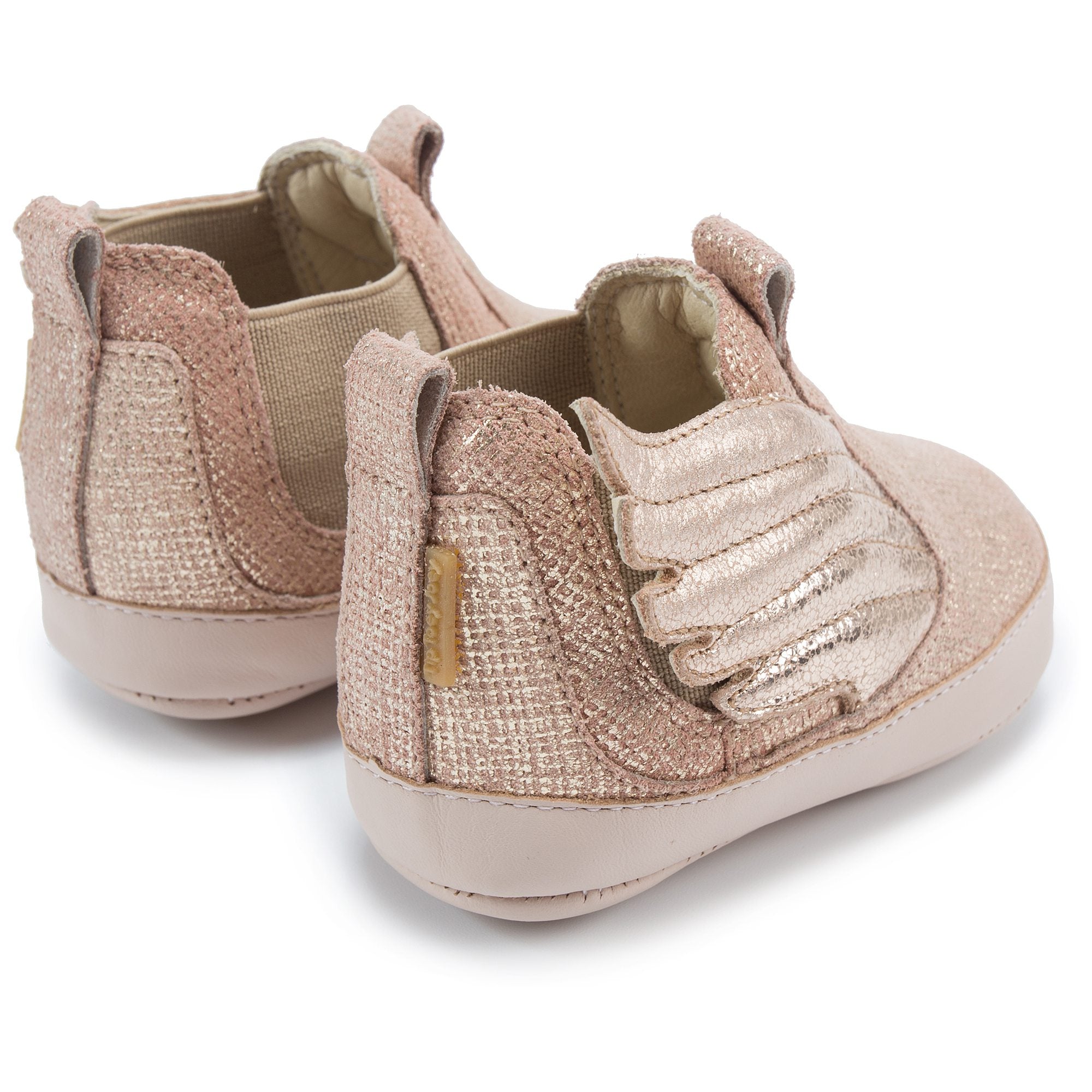 Baby Girls Rose Salmon Shine Leather Shoes