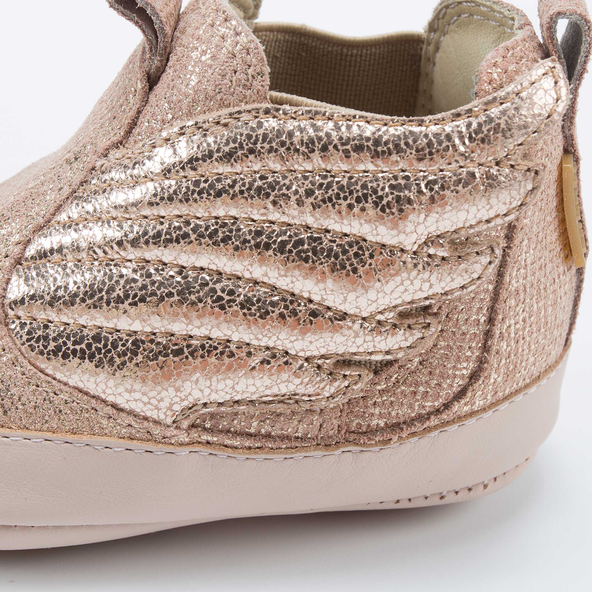 Baby Girls Rose Salmon Shine Leather Shoes
