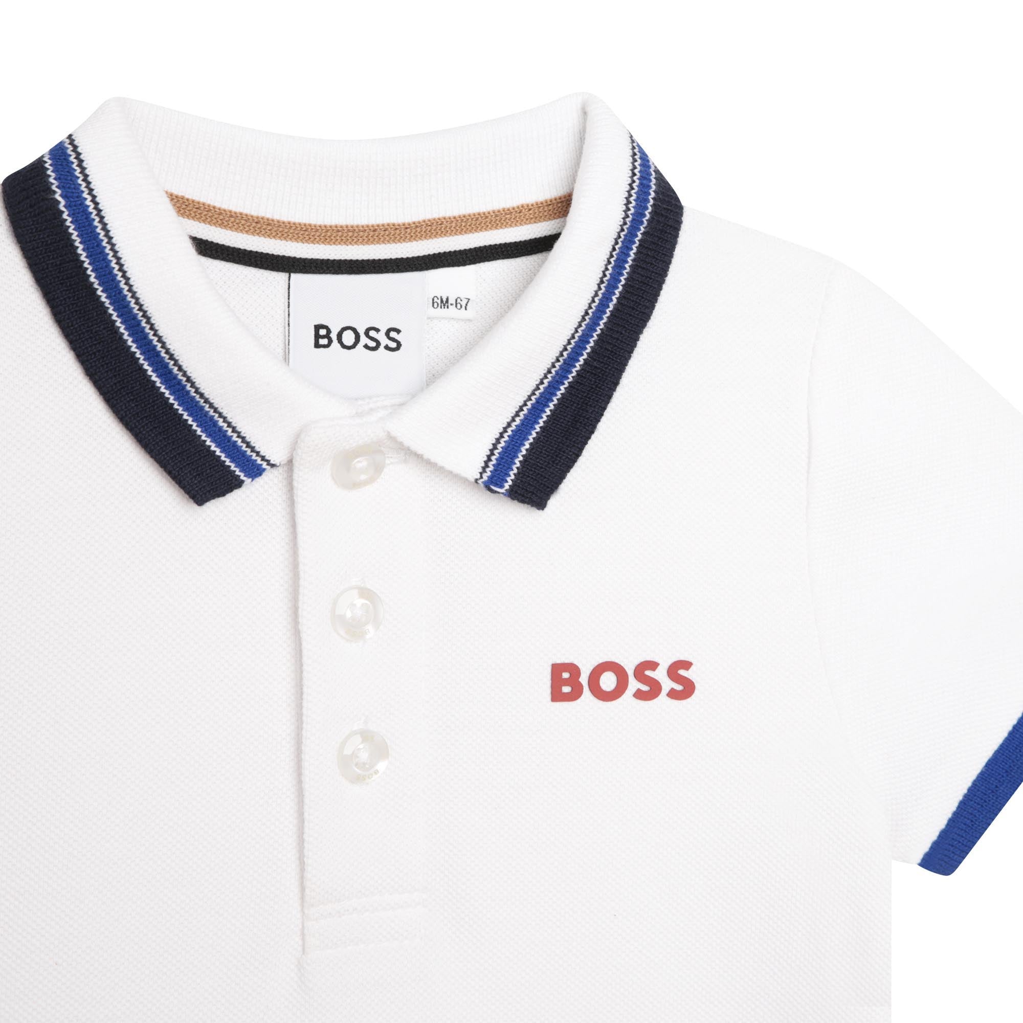 Baby Girls White Cotton Polo Shirt