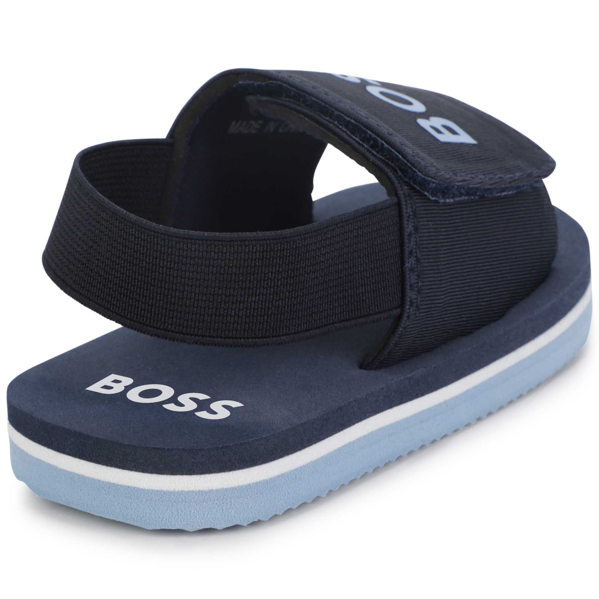 Baby Boys Blue Logo Sandals