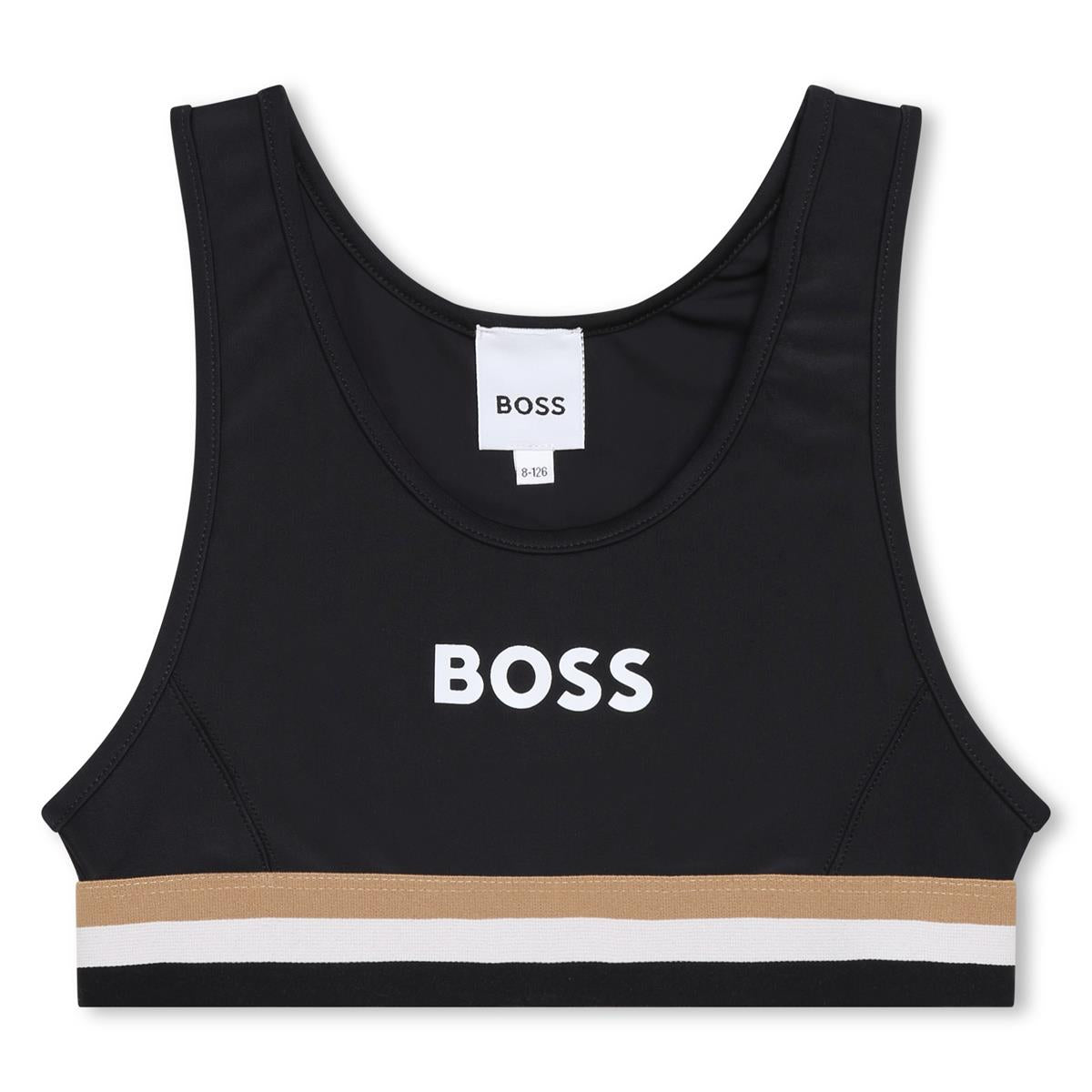 Girls Black Logo Swimsuit