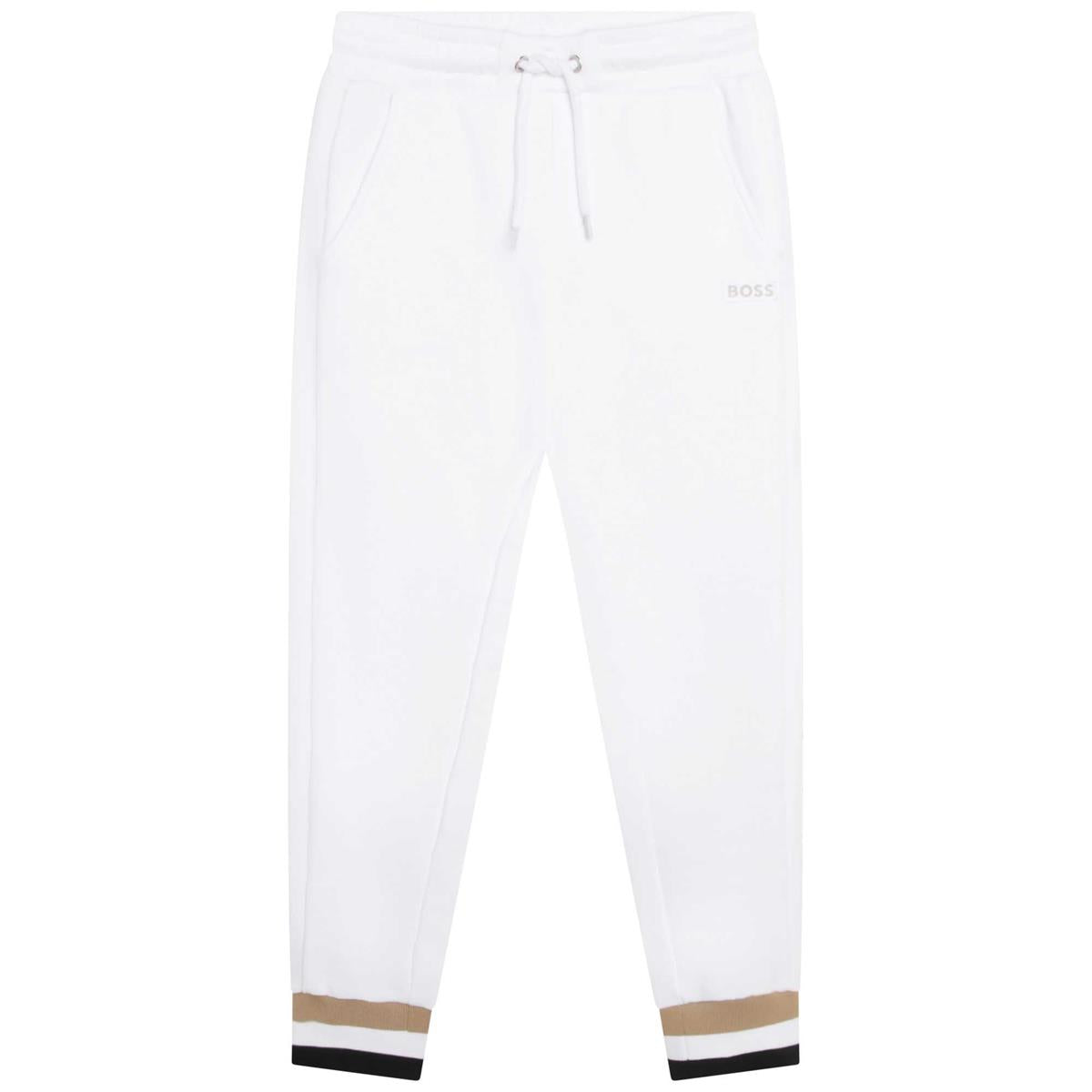 Girls White Cotton Trousers