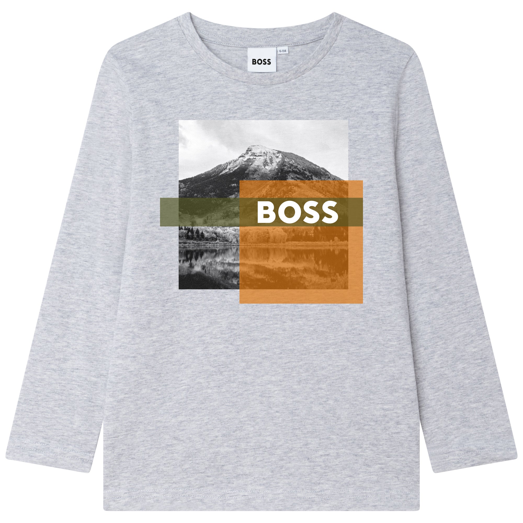 Boys Grey Printed Cotton T-Shirt