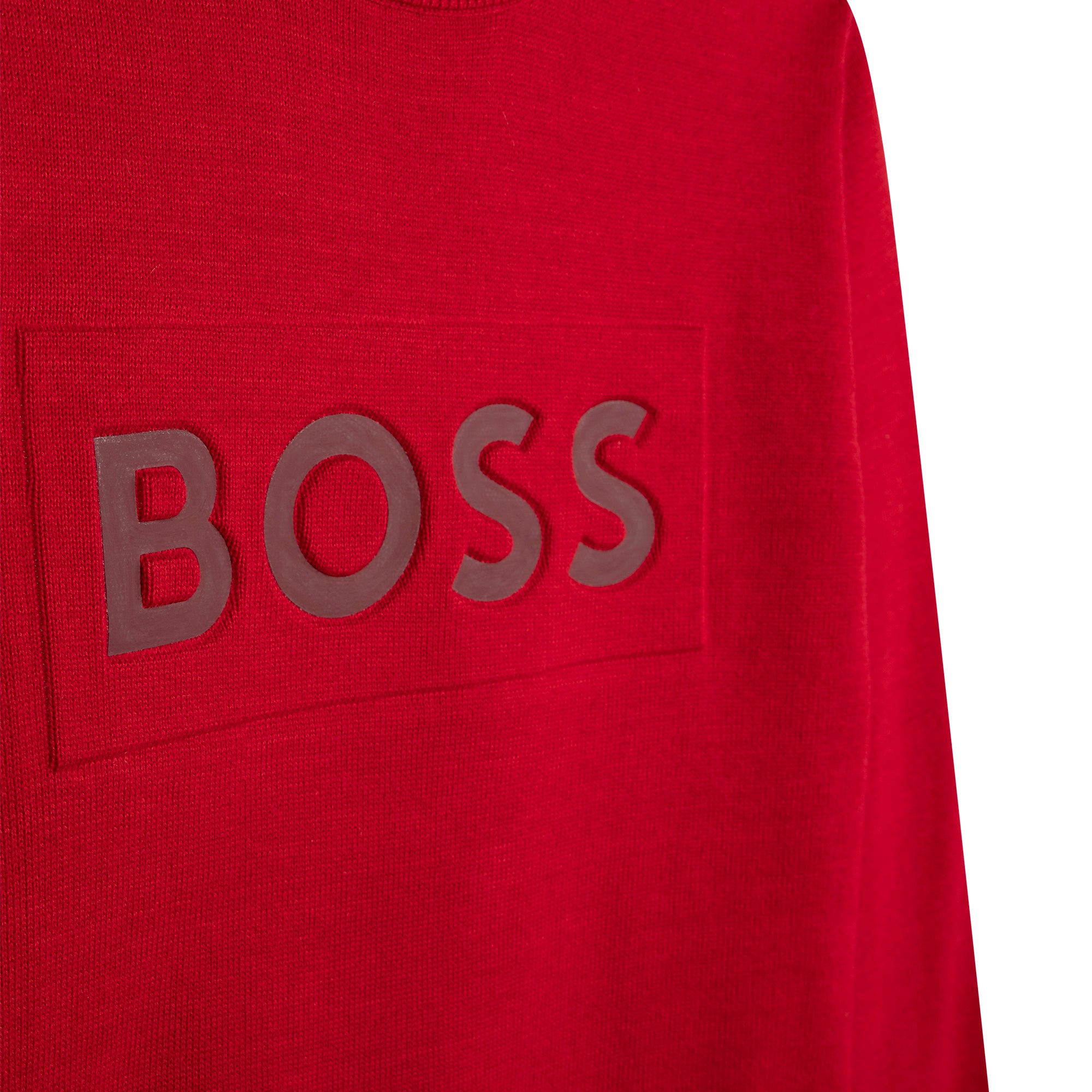 Boys Red Logo Cotton Sweatshirt