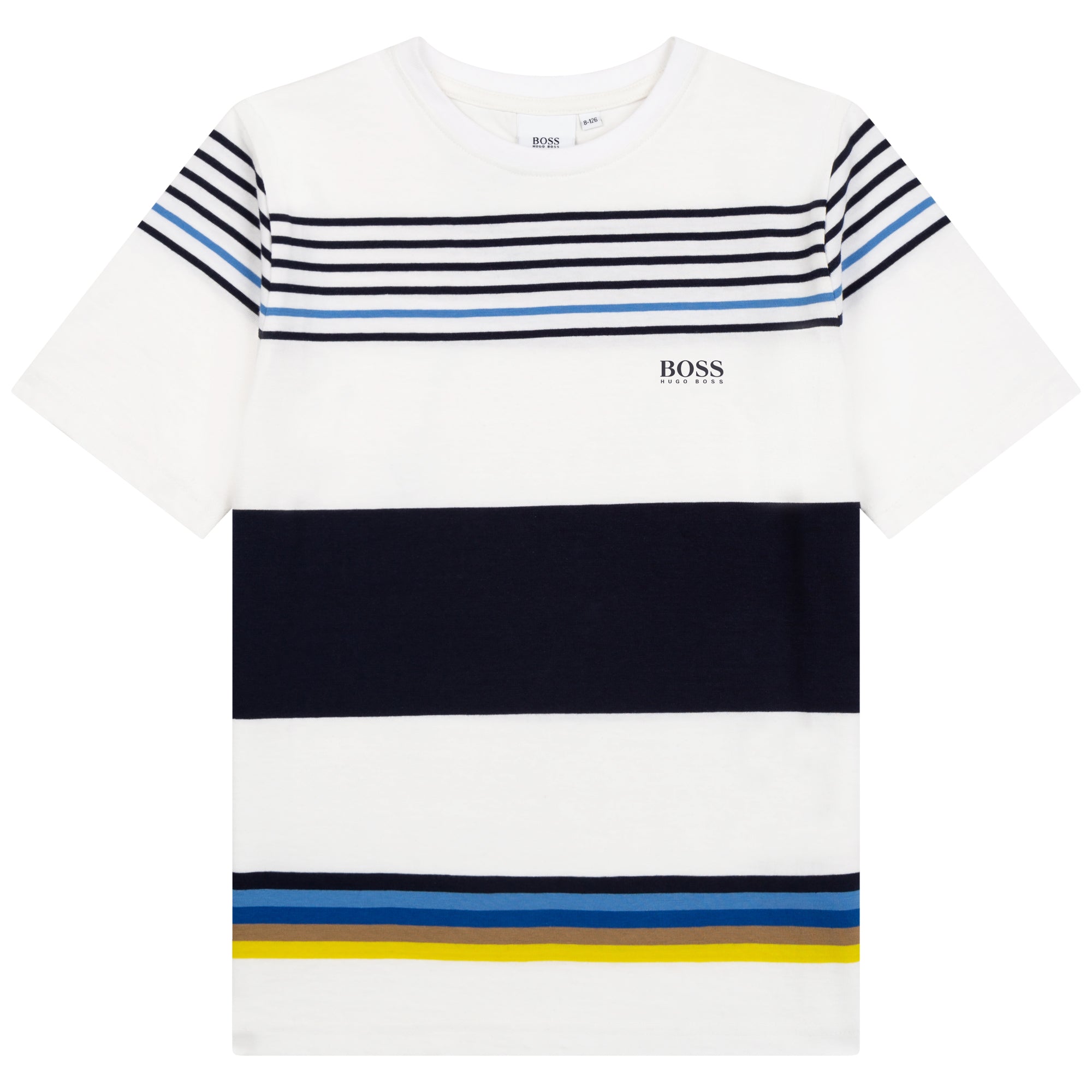 Boy & Girls White Stripe Cotton T-Shirts