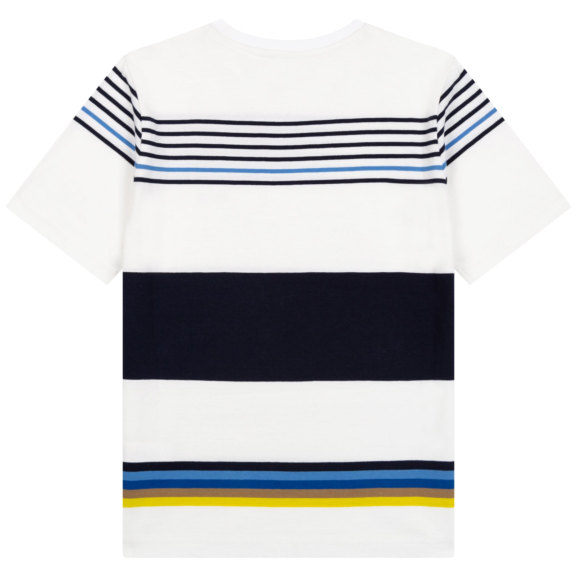 Boy & Girls White Stripe Cotton T-Shirts