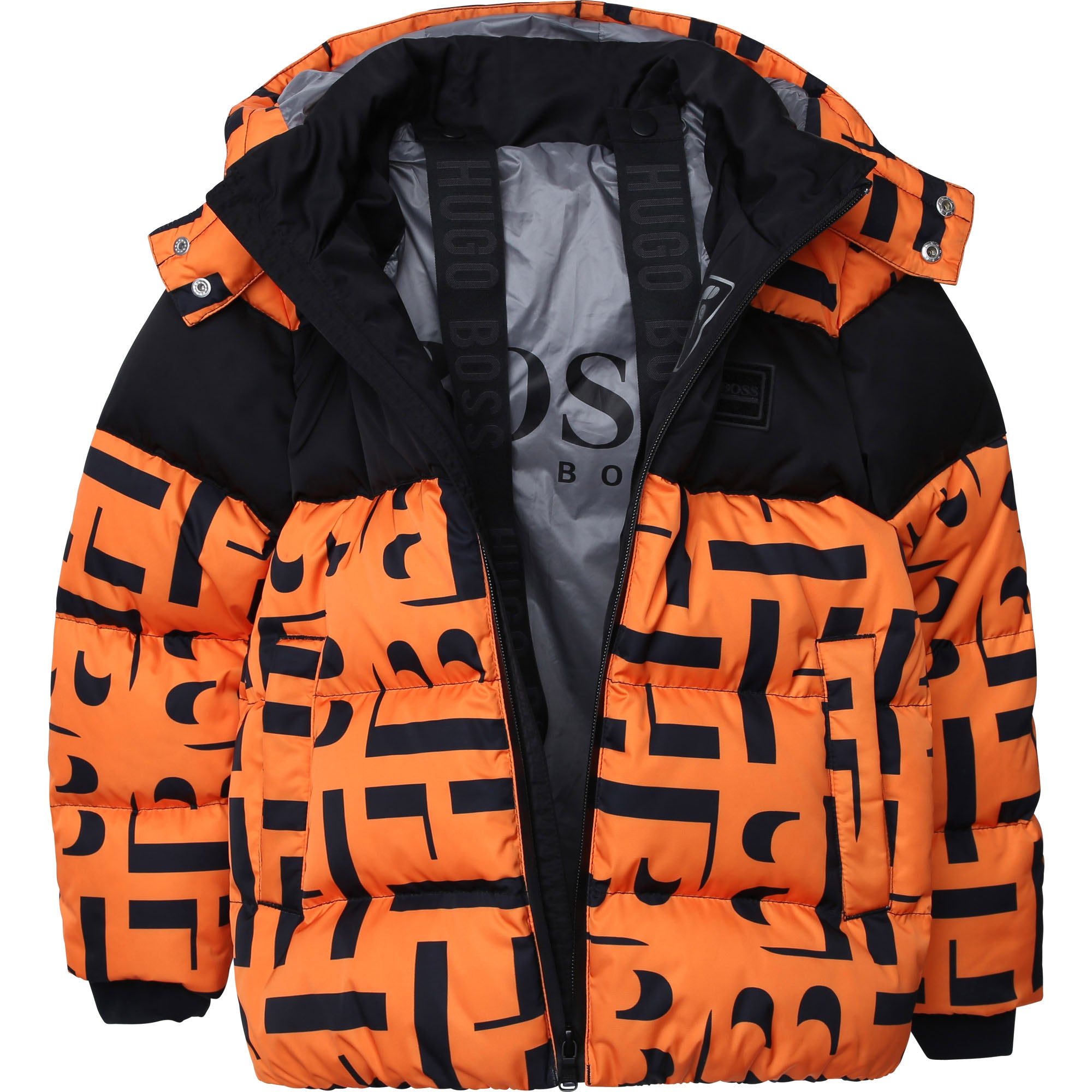 Boys Orange Padded Down Jacket