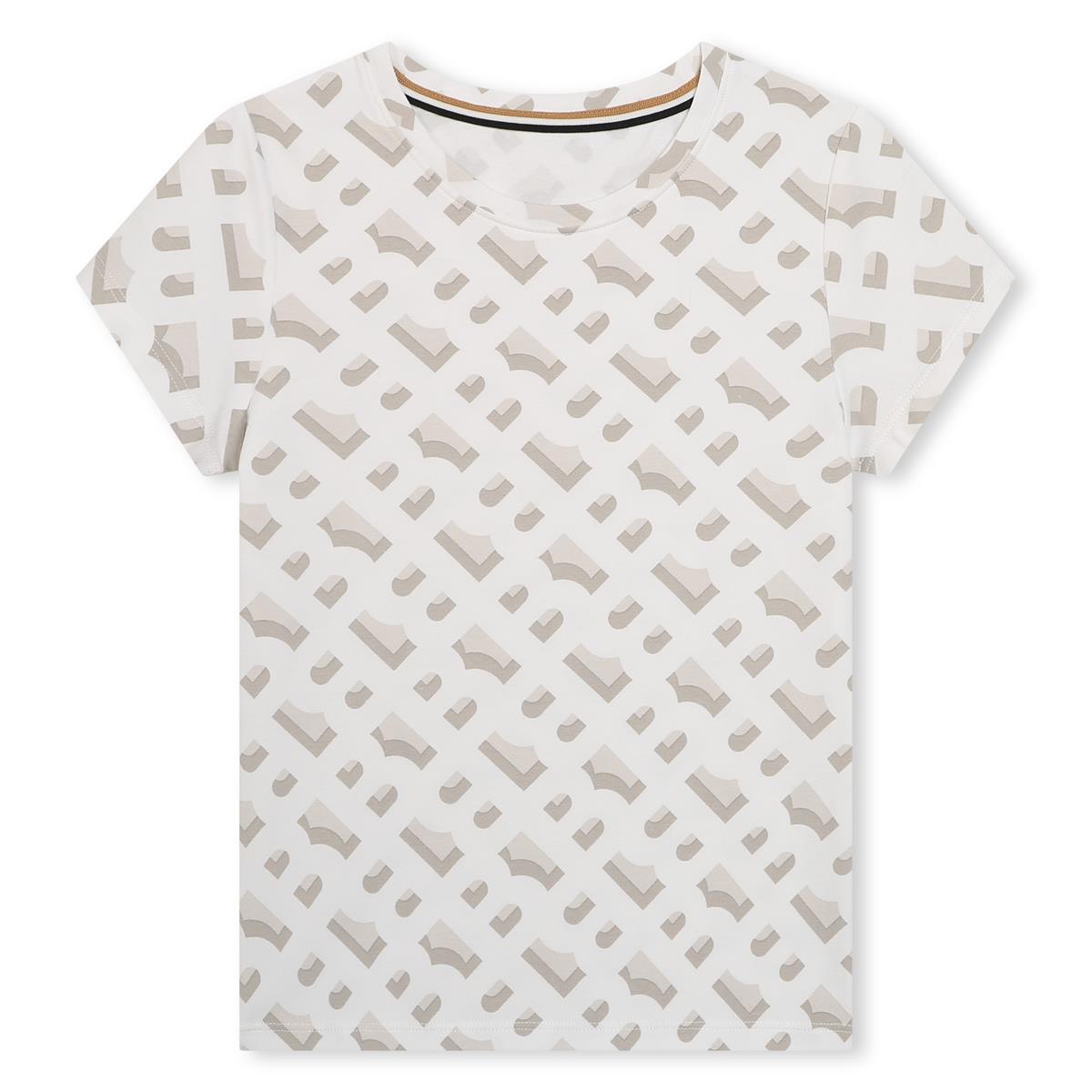 Girls White Cotton T-Shirt
