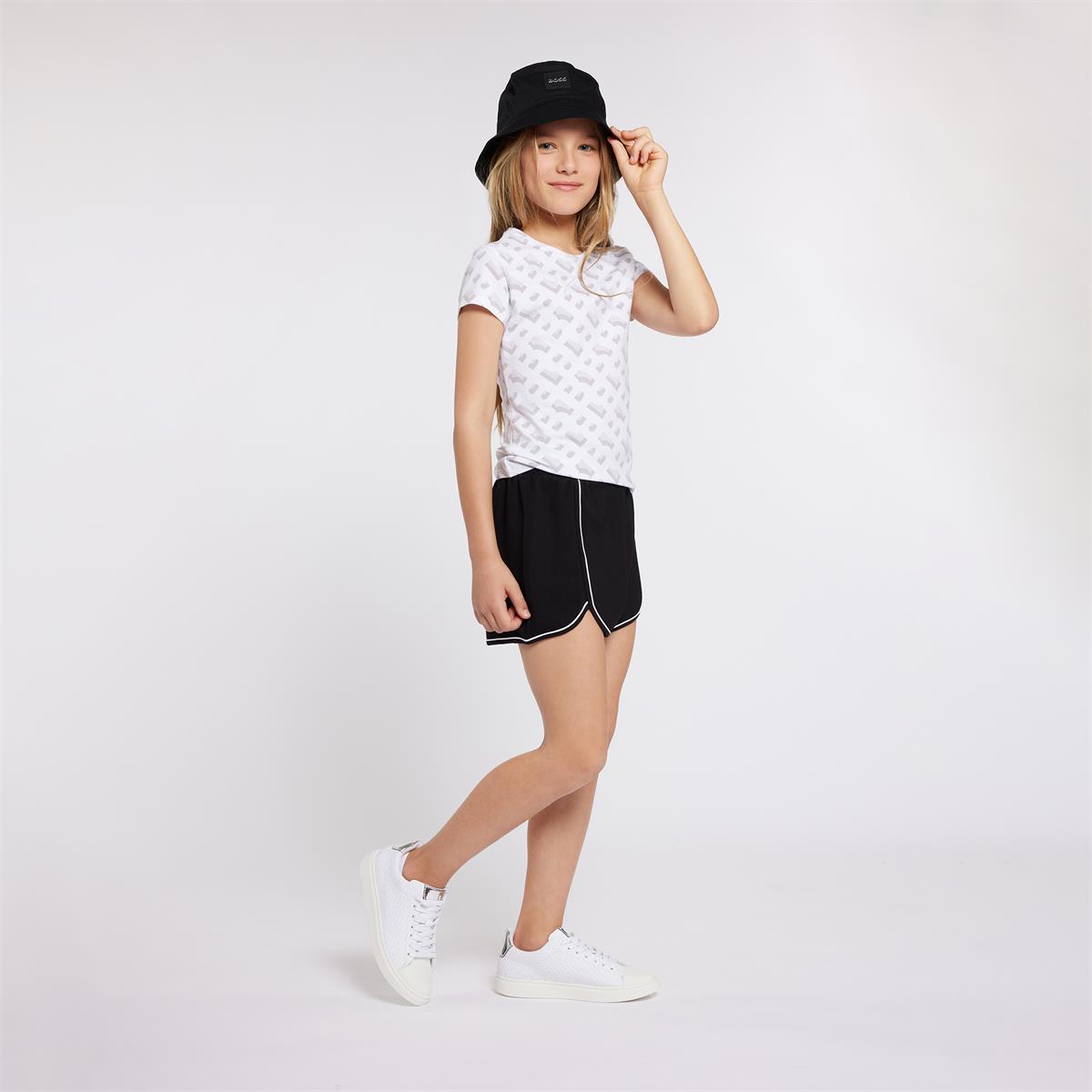 Girls White Cotton T-Shirt