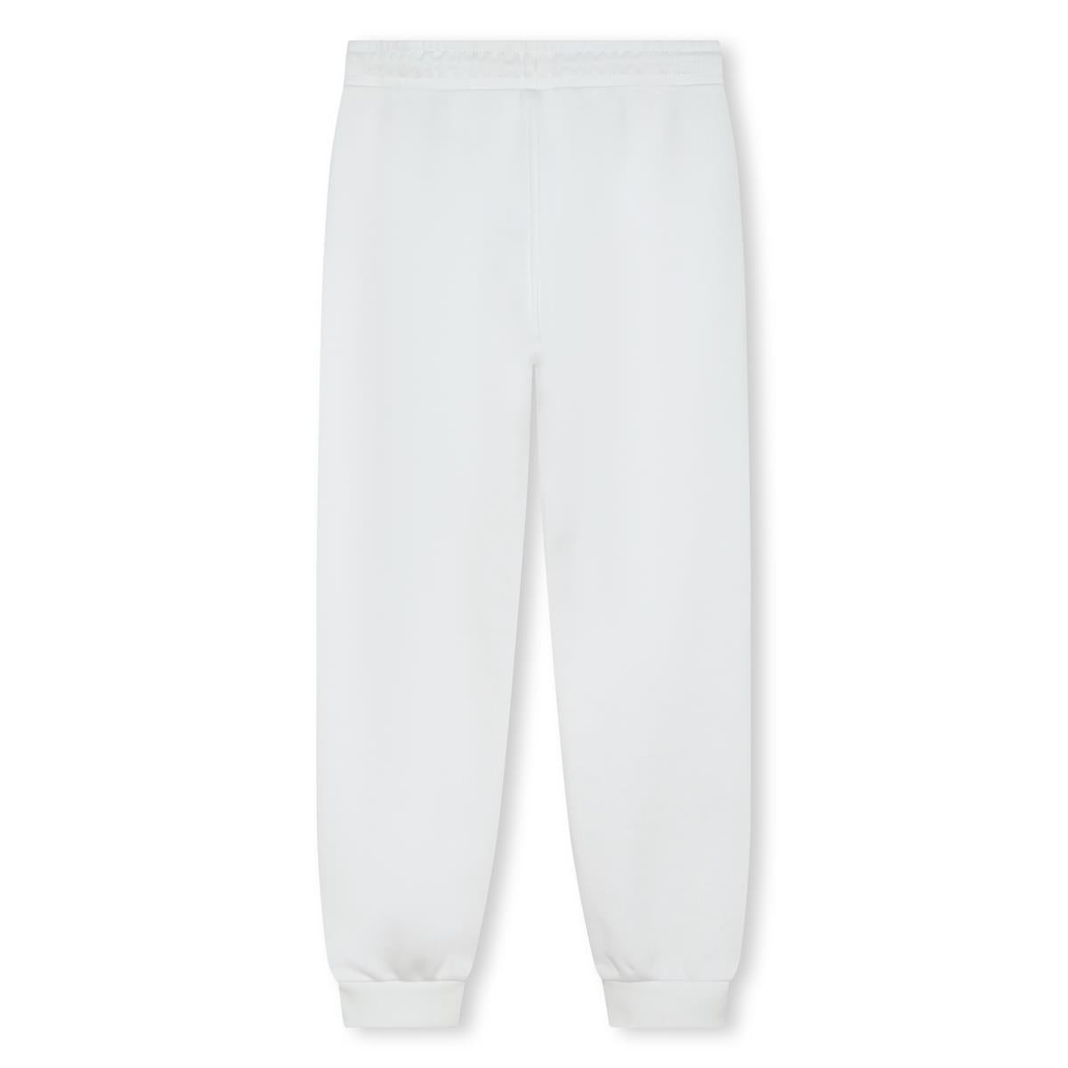 Girls White Cotton Trousers