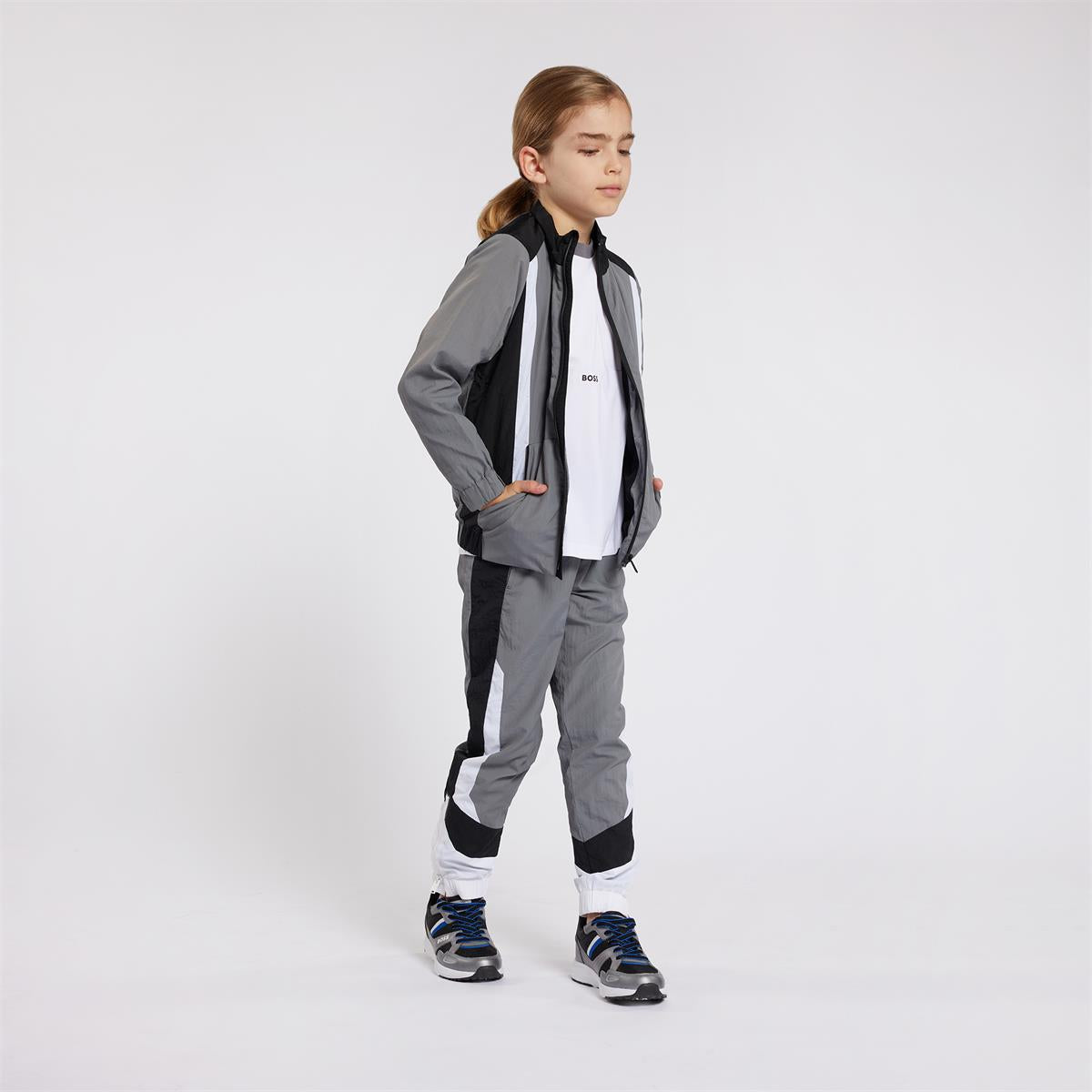 Boys Grey Zip-Up Top