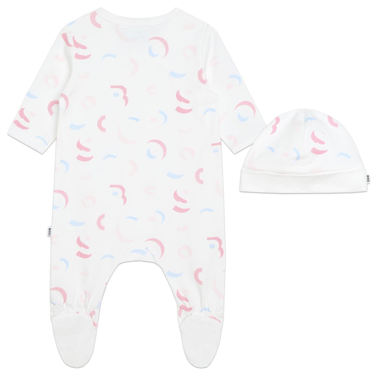 Baby Girls White Cotton Babysuit Set