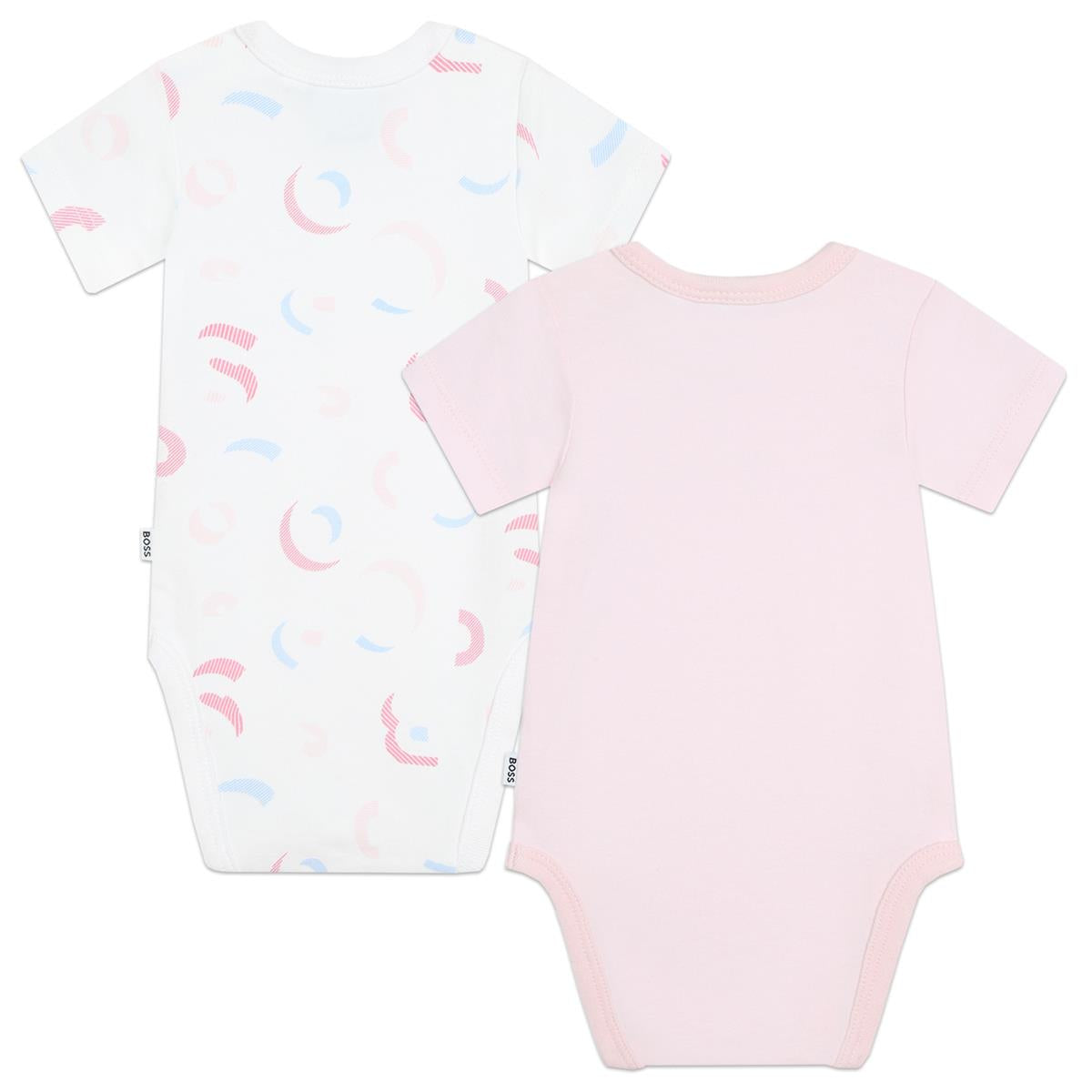 Baby Girls Pink Cotton Babysuit Set(2 Pack)