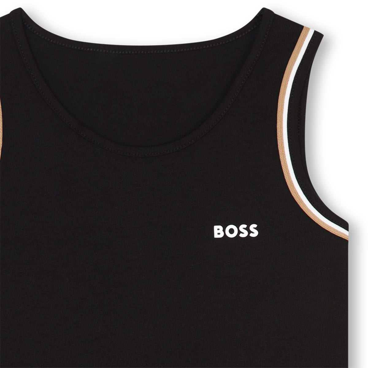 Girls Black Cotton Vest