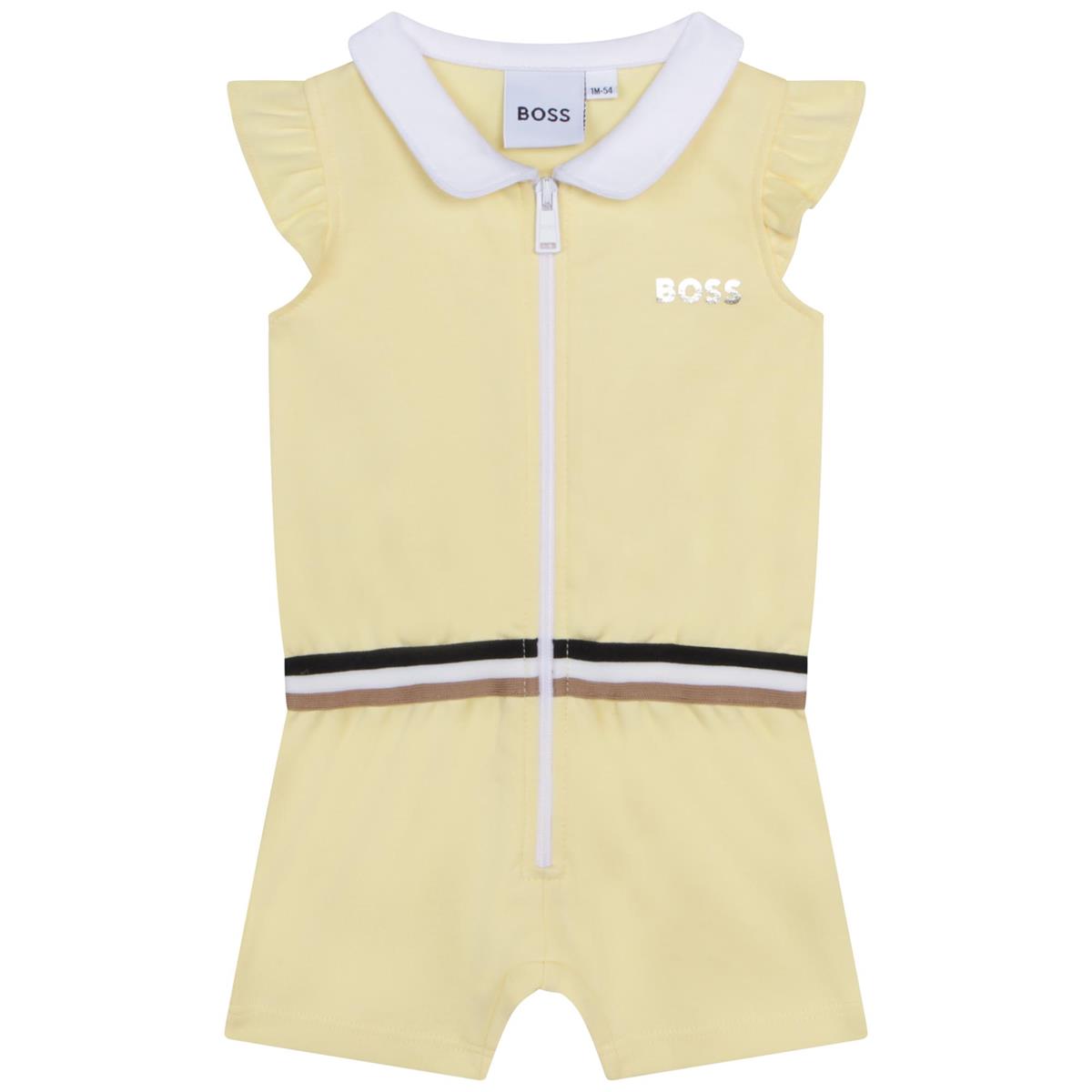Baby Girls Yellow Cotton Babysuit